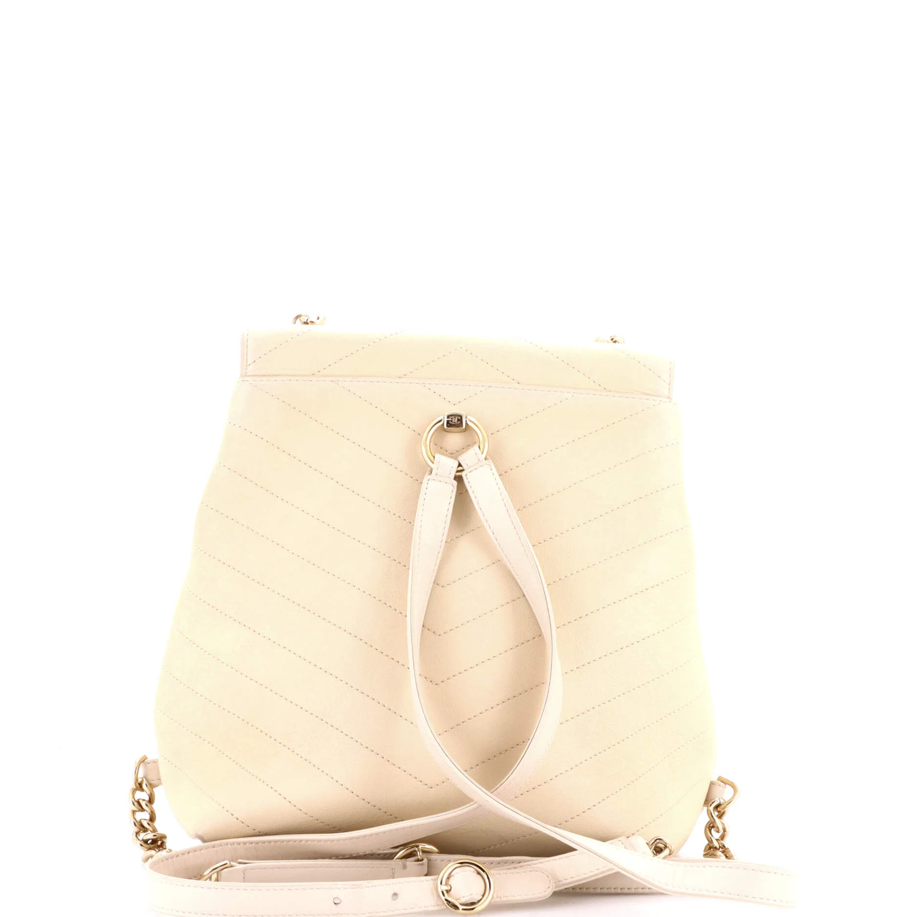 Coco Chevron Backpack Stitched Calfskin Small - Image 3