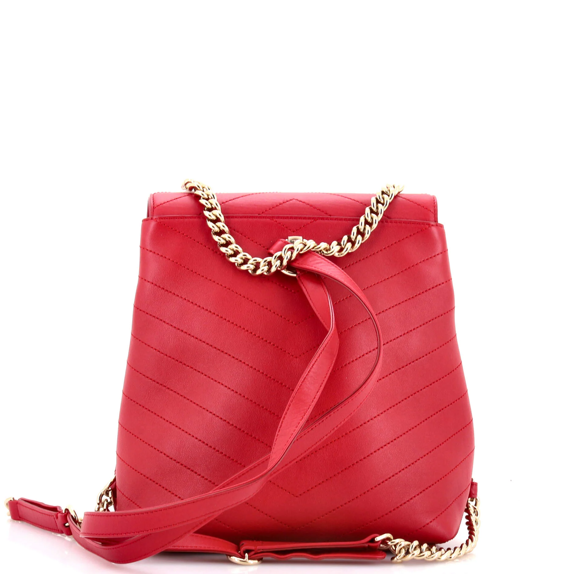 Coco Chevron Backpack Stitched Calfskin Small - Image 3