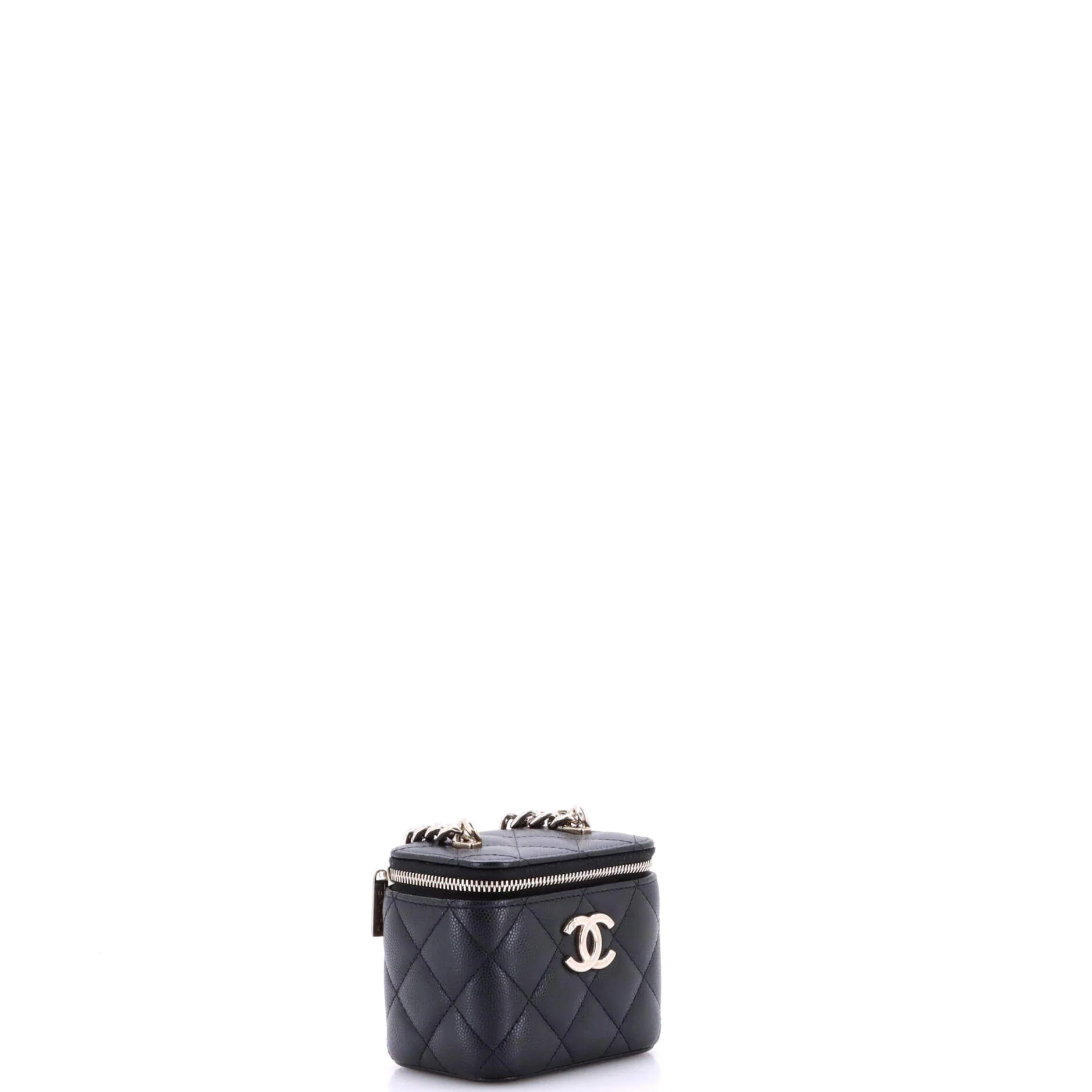 Coco Enamel Strap Vanity Case with Chain Quilted Caviar Mini - Image 2