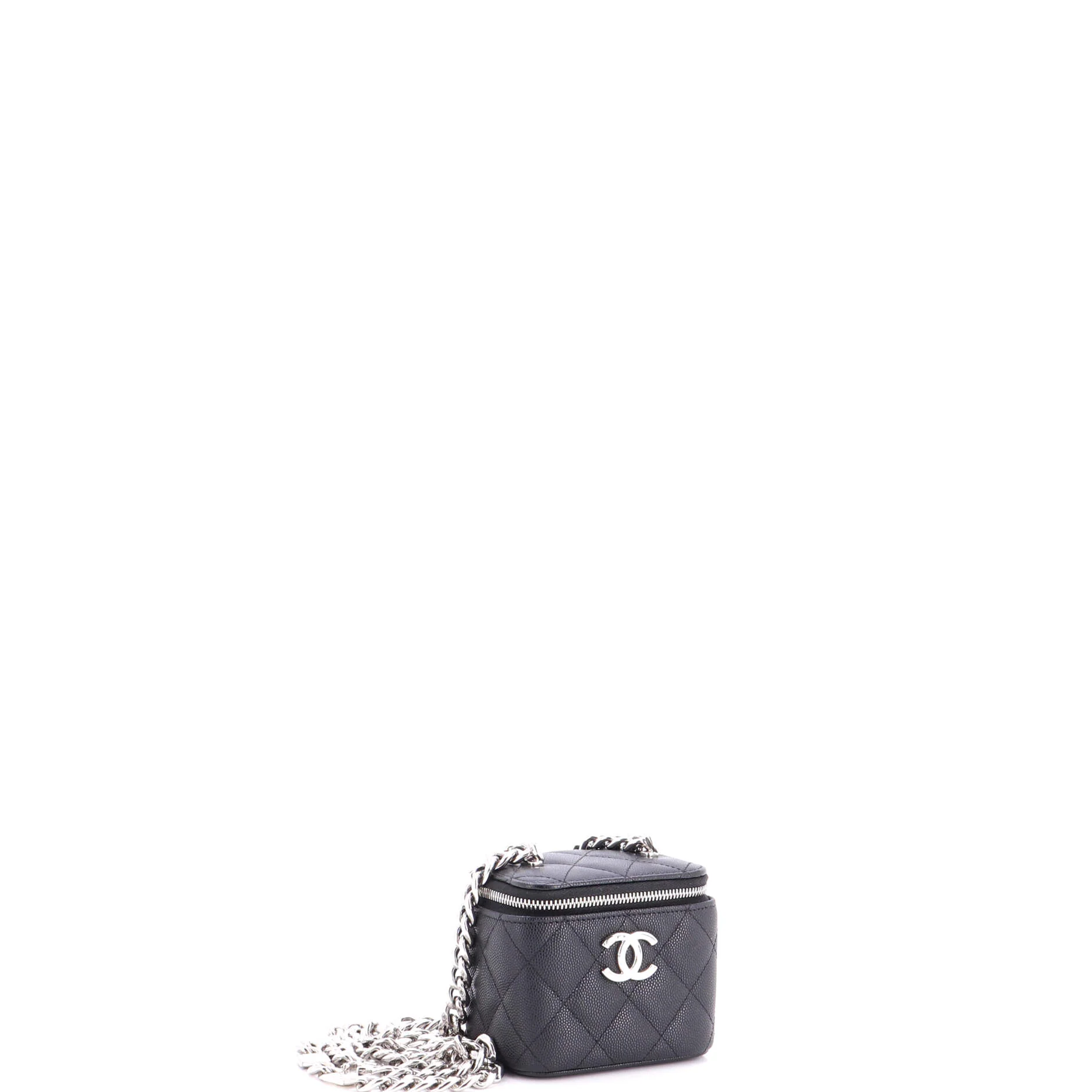 Coco Enamel Strap Vanity Case with Chain Quilted Caviar Mini - Image 2