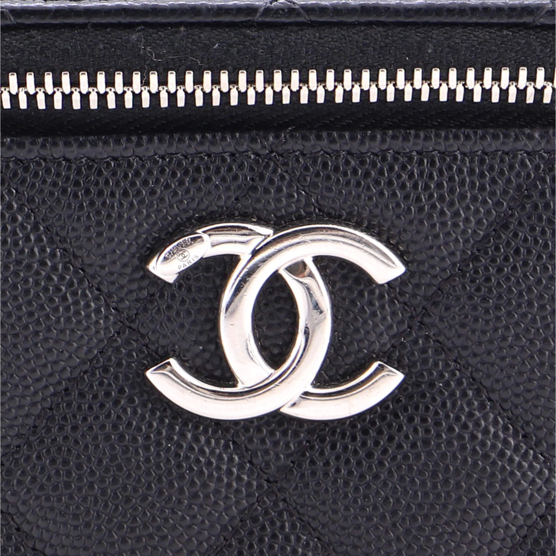 Coco Enamel Strap Vanity Case with Chain Quilted Caviar Mini - Image 6