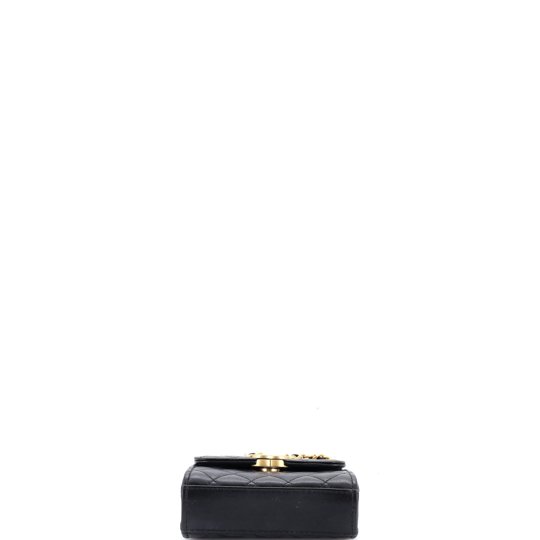 Coco Enamel Top Handle Flap Bag Quilted Lambskin Small - Image 4