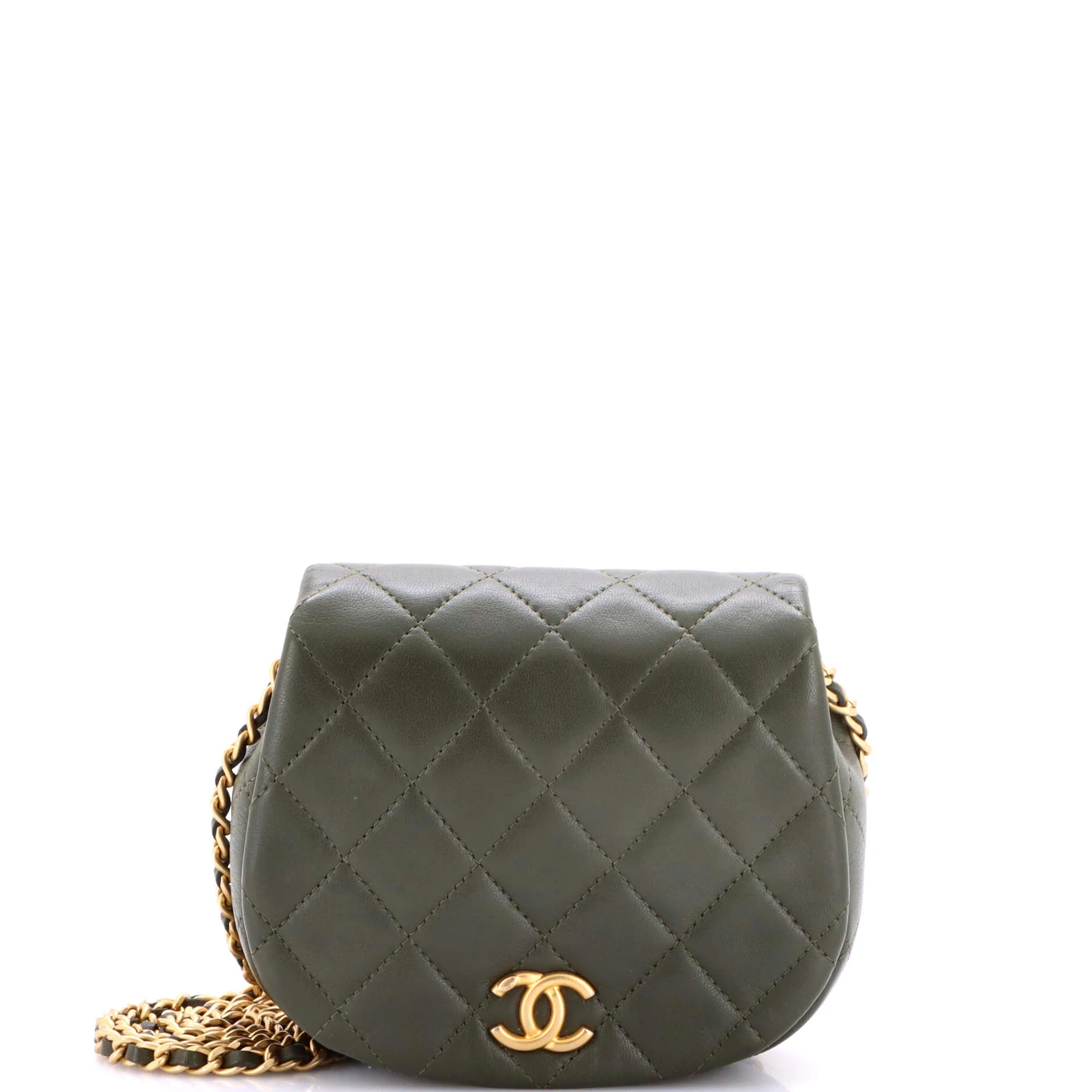 Coco Mail Clutch with Chain Quilted Calfskin Small