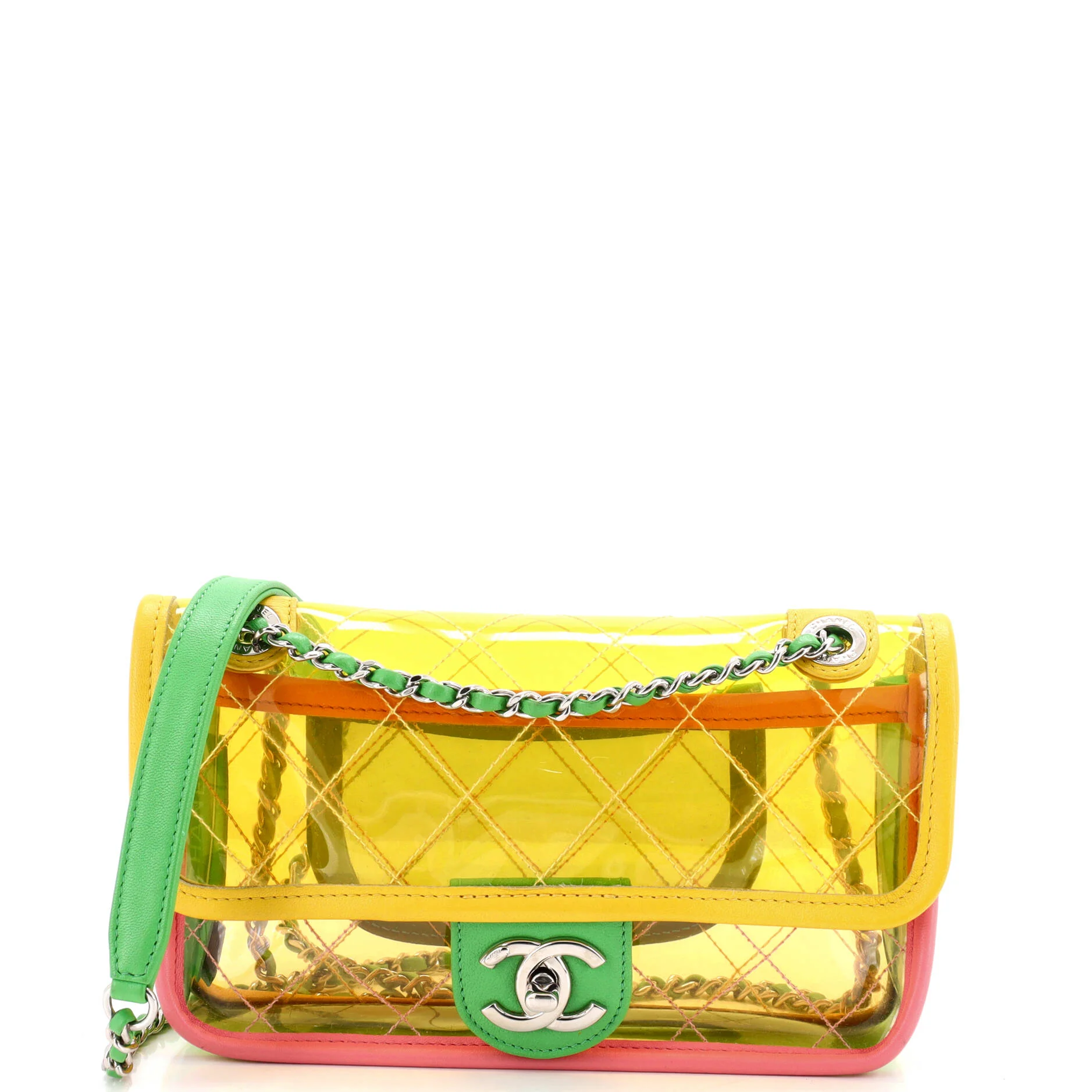 Coco Splash Flap Bag Quilted PVC With Lambskin Small