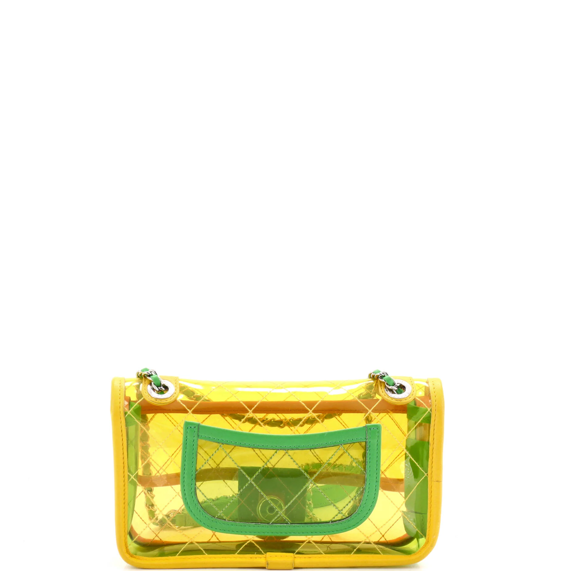 Coco Splash Flap Bag Quilted PVC With Lambskin Small - Image 3