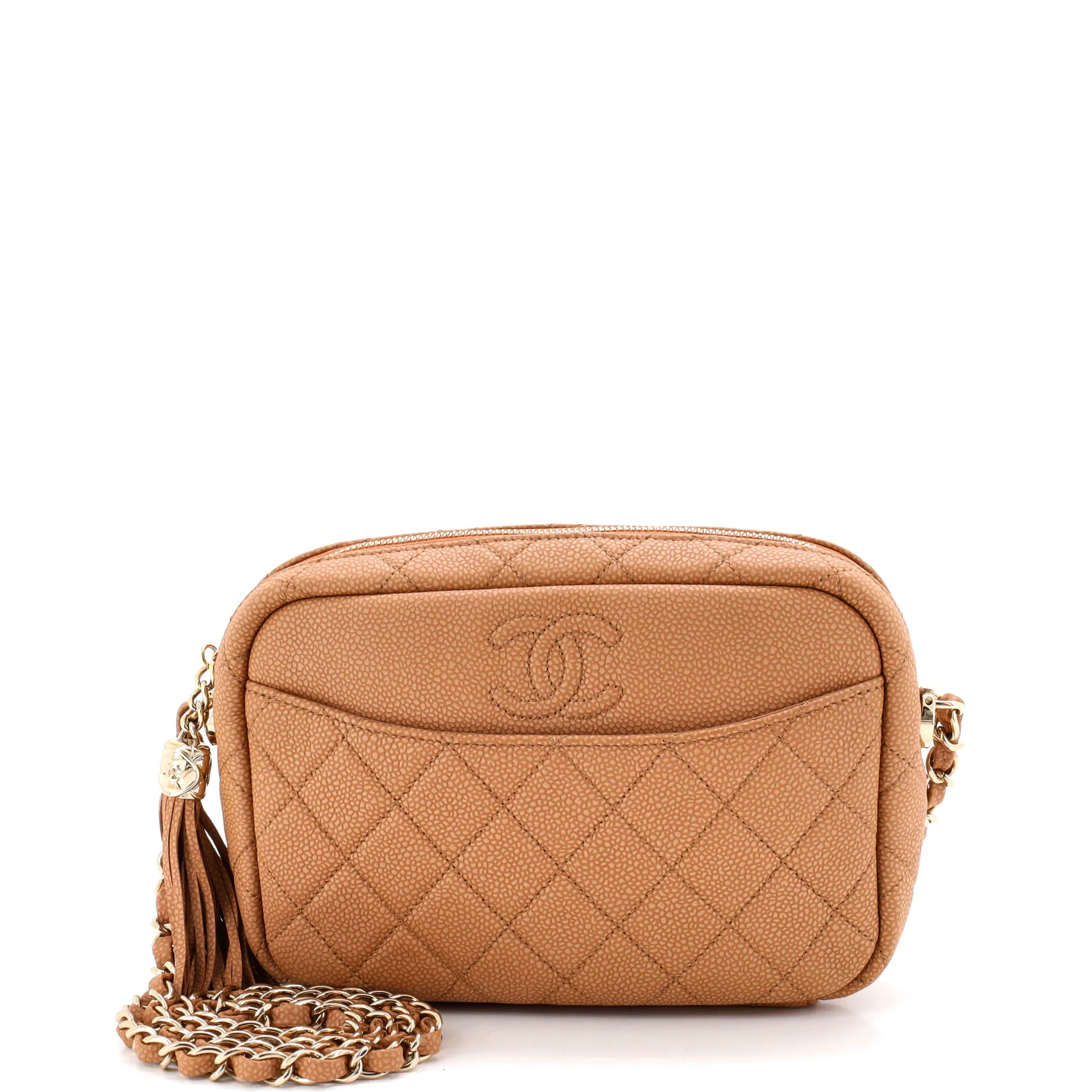 Coco Tassel Camera Case Quilted Caviar Medium