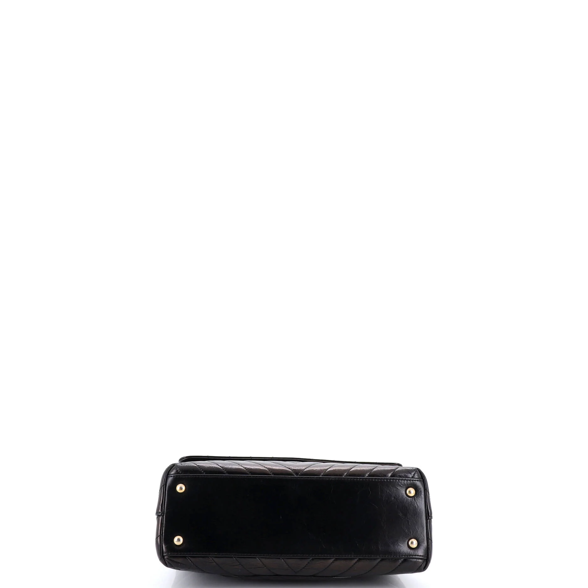 Coco Top Handle Bag Chevron Calfskin Small - Image 4