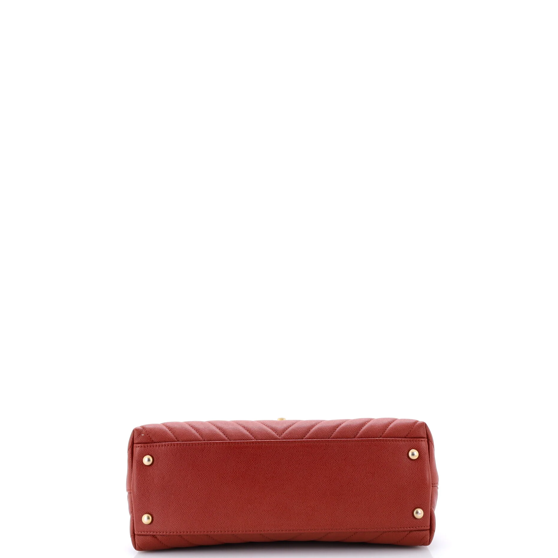 Coco Top Handle Bag Chevron Caviar with Lizard Embossed Handle Small - Image 4