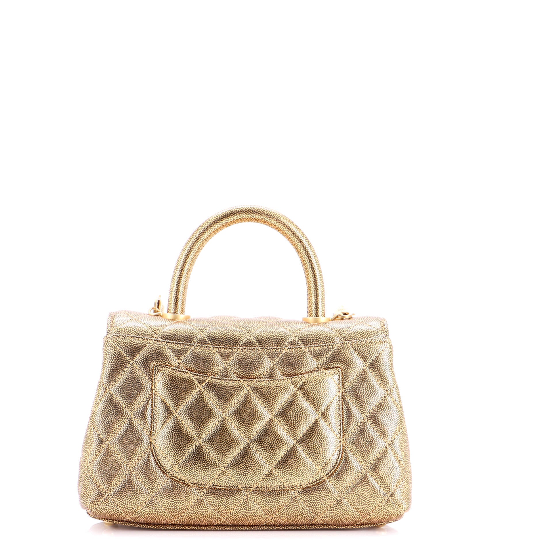 Coco Top Handle Bag Quilted Caviar Mini - Image 4