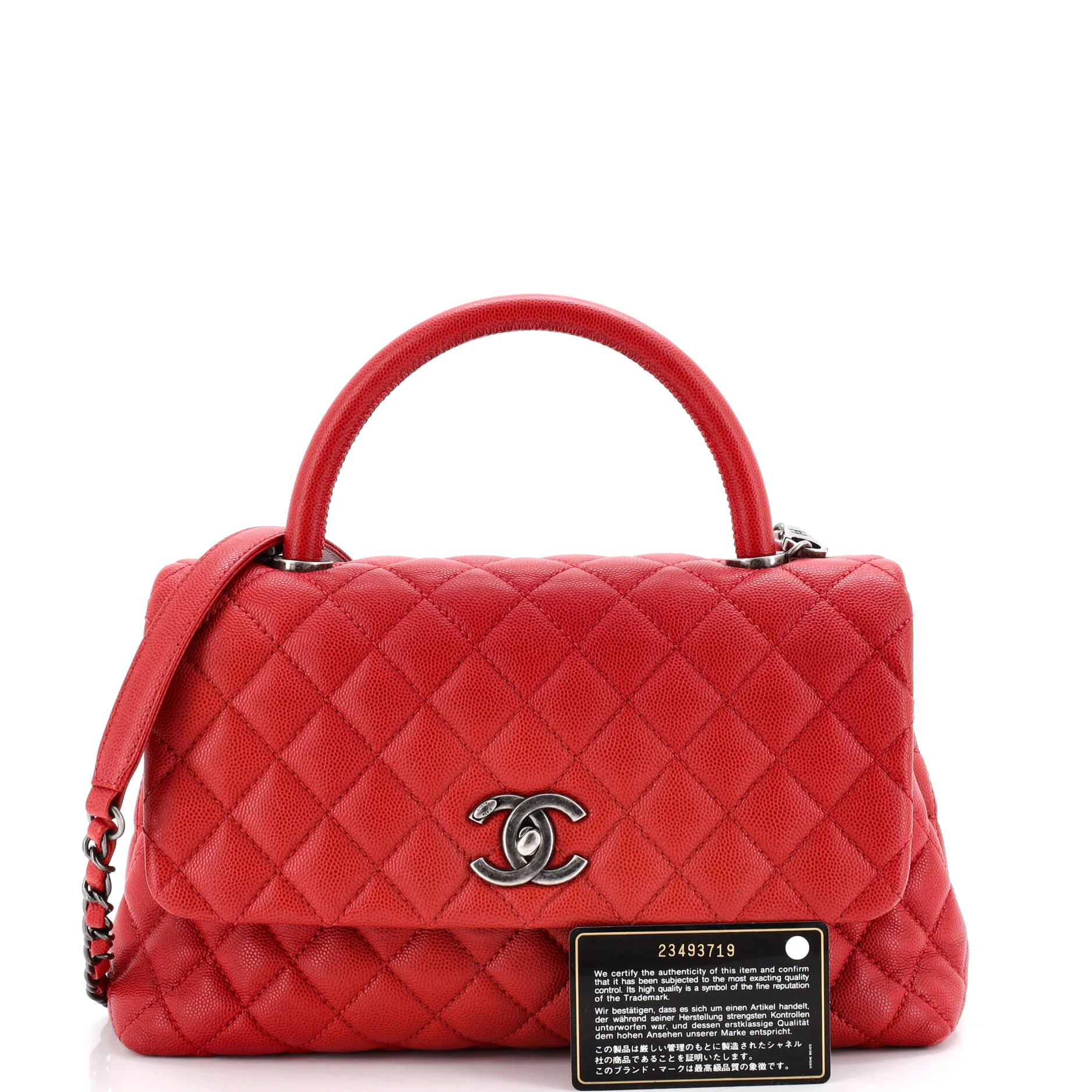 Coco Top Handle Bag Quilted Caviar Small - Image 2
