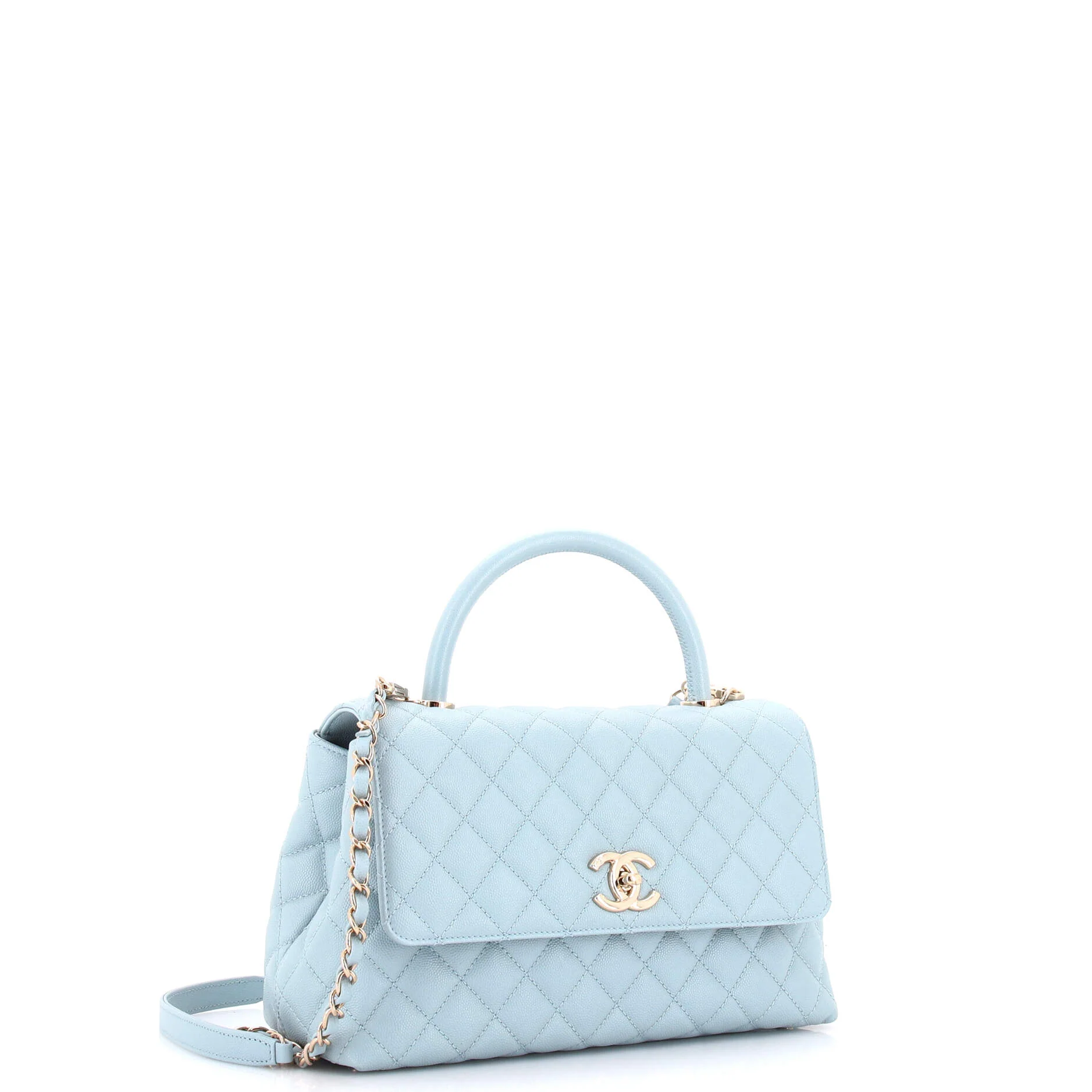 Coco Top Handle Bag Quilted Caviar Small - Image 2
