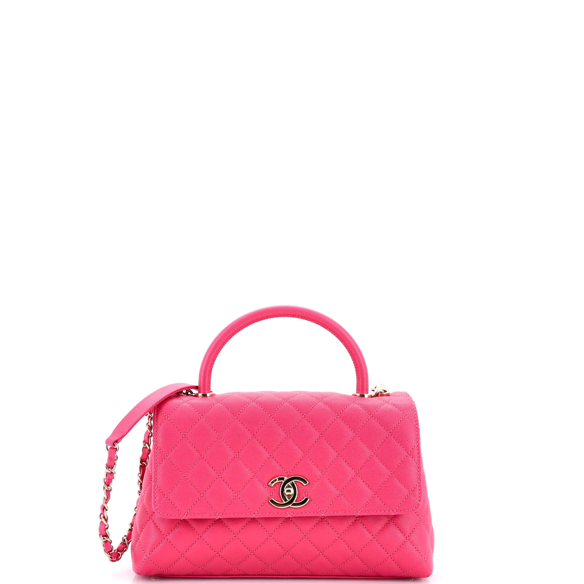 Coco Top Handle Bag Quilted Caviar Small