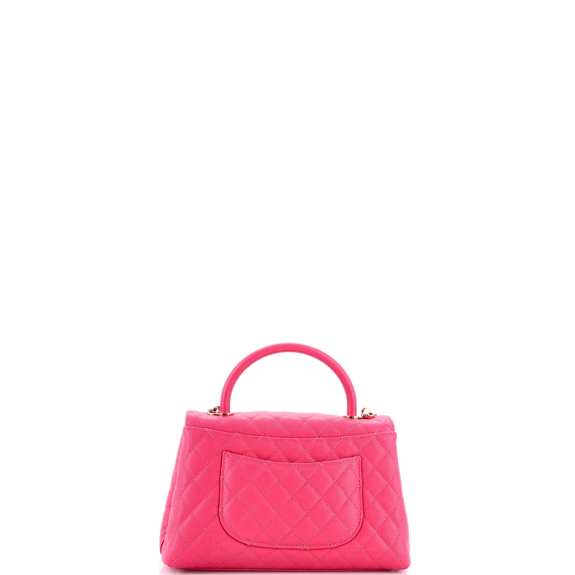 Coco Top Handle Bag Quilted Caviar Small - Image 3