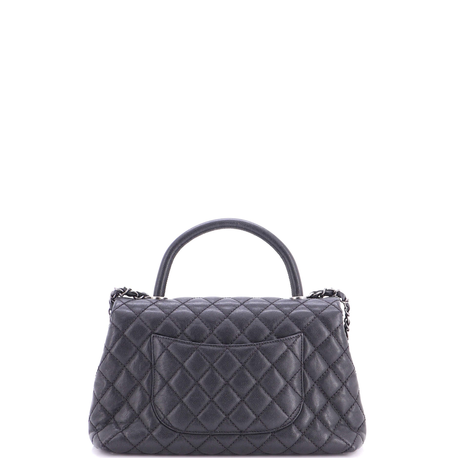 Coco Top Handle Bag Quilted Caviar Small - Image 3