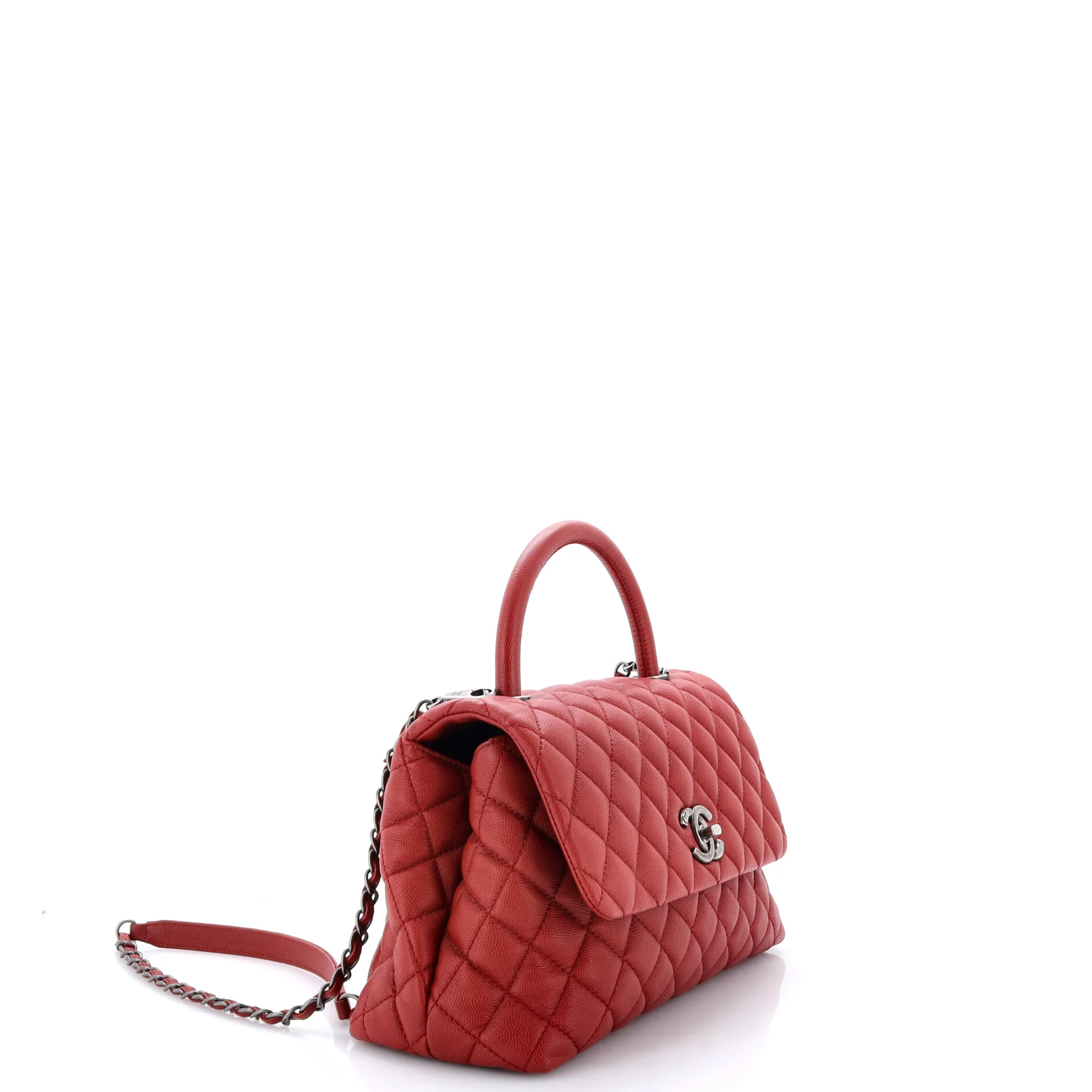 Coco Top Handle Bag Quilted Caviar Small - Image 2
