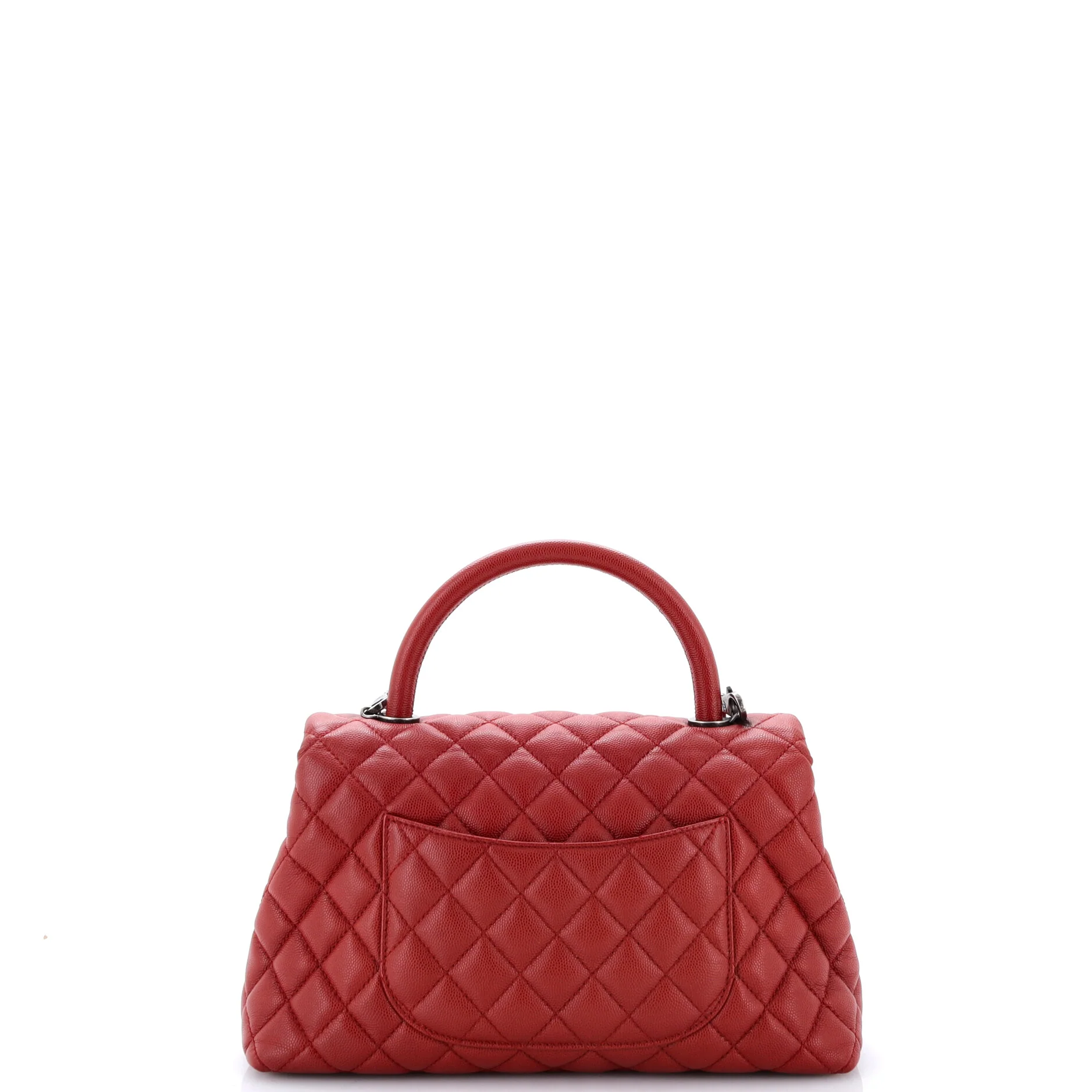 Coco Top Handle Bag Quilted Caviar Small - Image 3