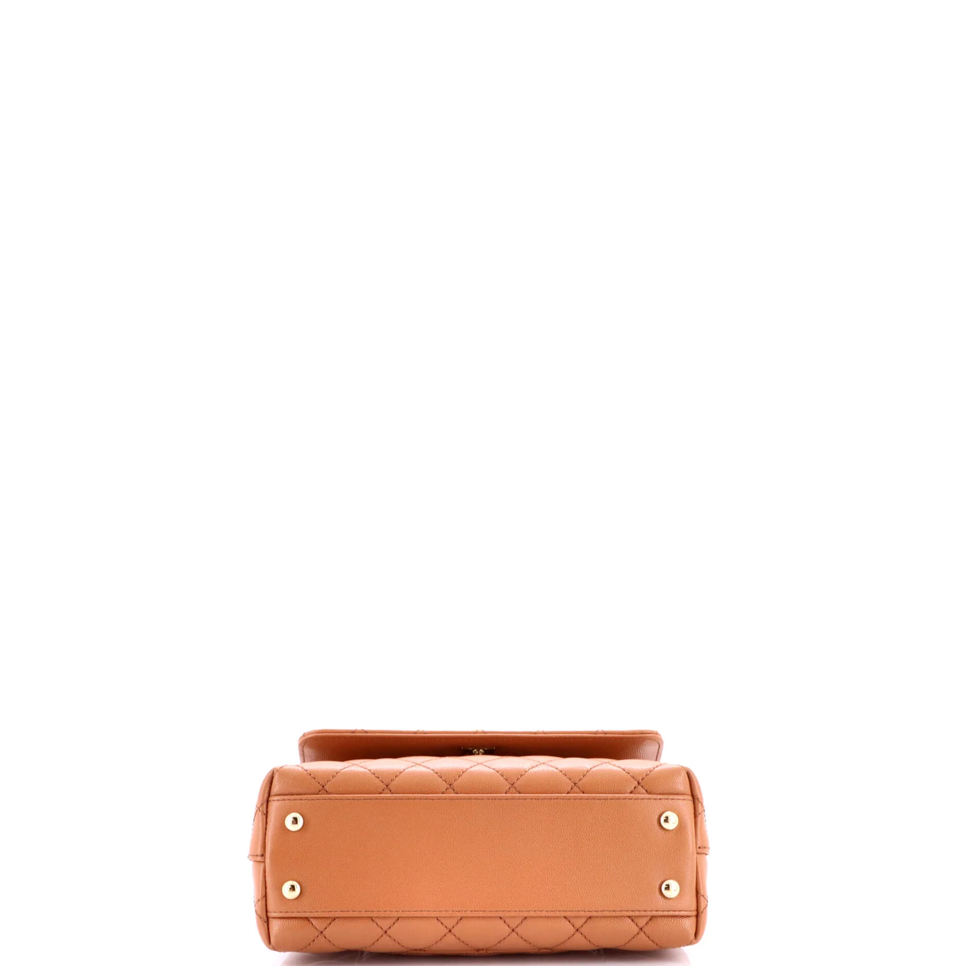 Coco Top Handle Bag Quilted Caviar with Lizard Embossed Handle Mini - Image 4