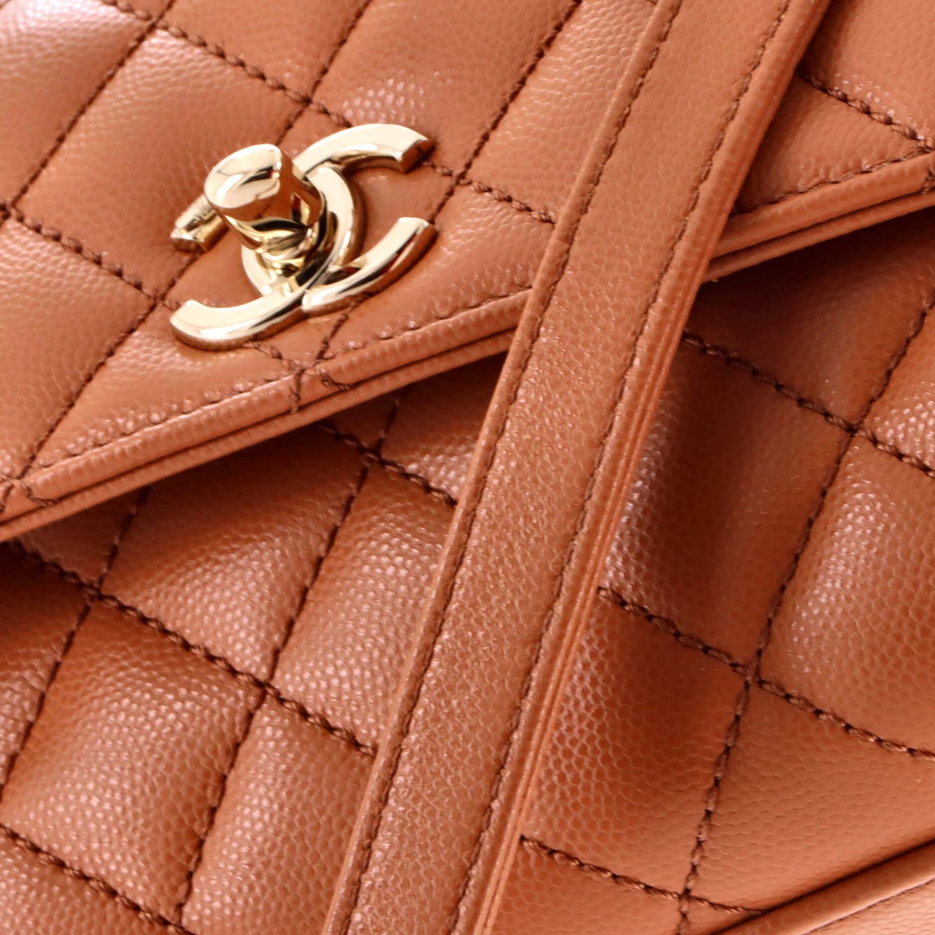 Coco Top Handle Bag Quilted Caviar with Lizard Embossed Handle Mini - Image 6