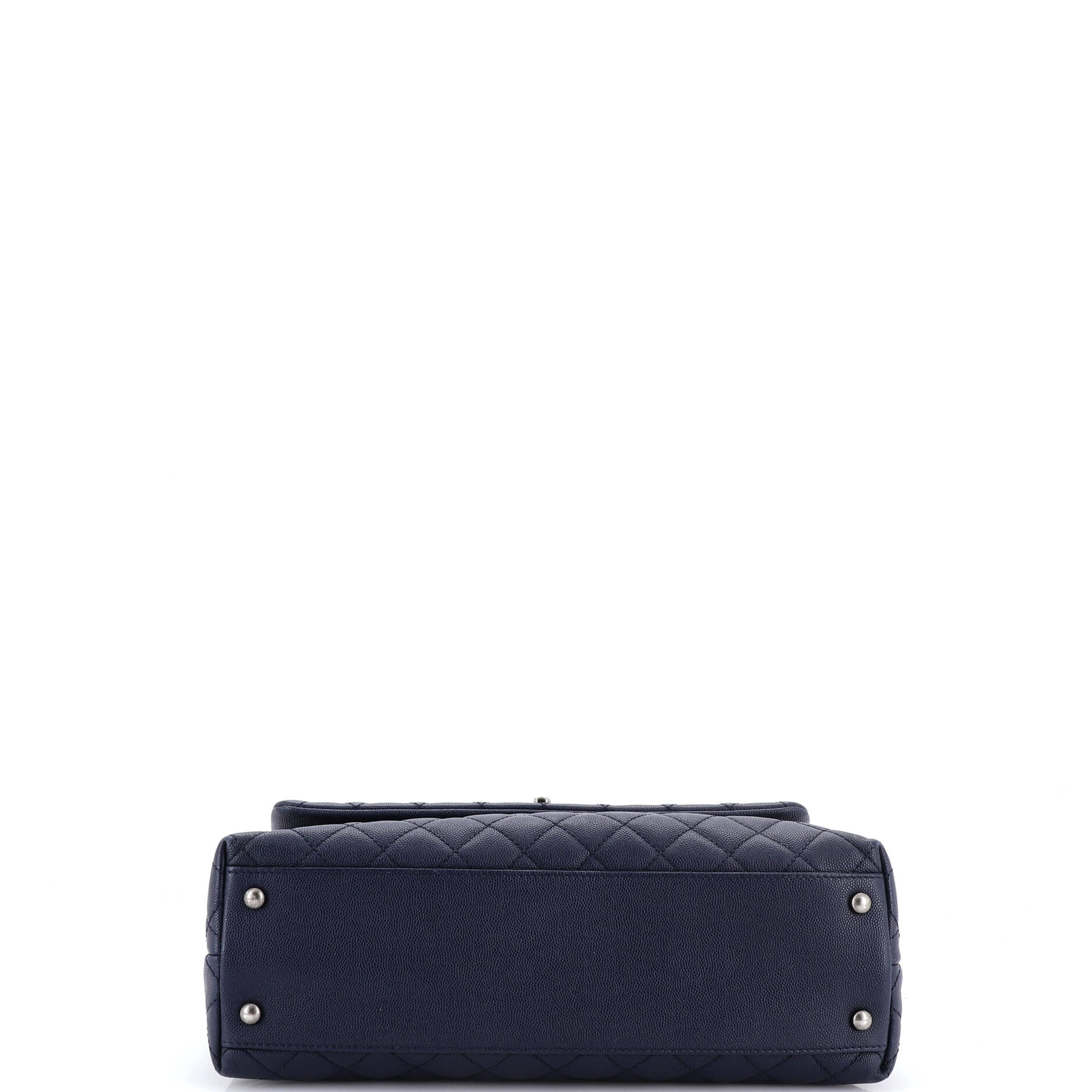 Coco Top Handle Bag Quilted Caviar with Lizard Medium - Image 4