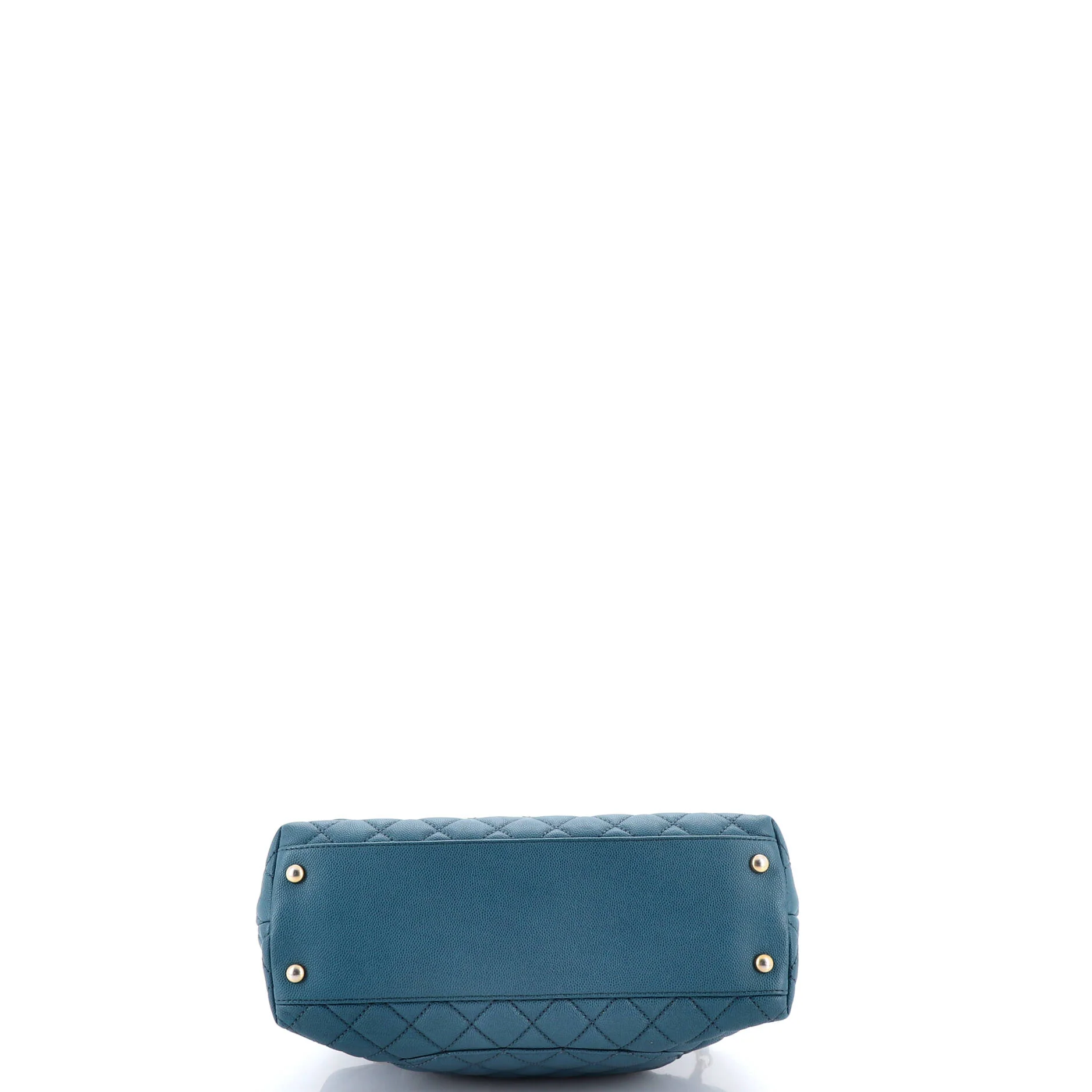 Coco Top Handle Bag Quilted Caviar with Lizard Small - Image 4