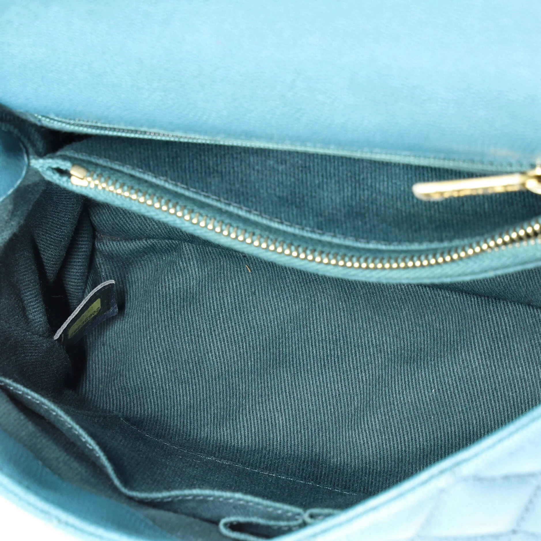Coco Top Handle Bag Quilted Caviar with Lizard Small - Image 5