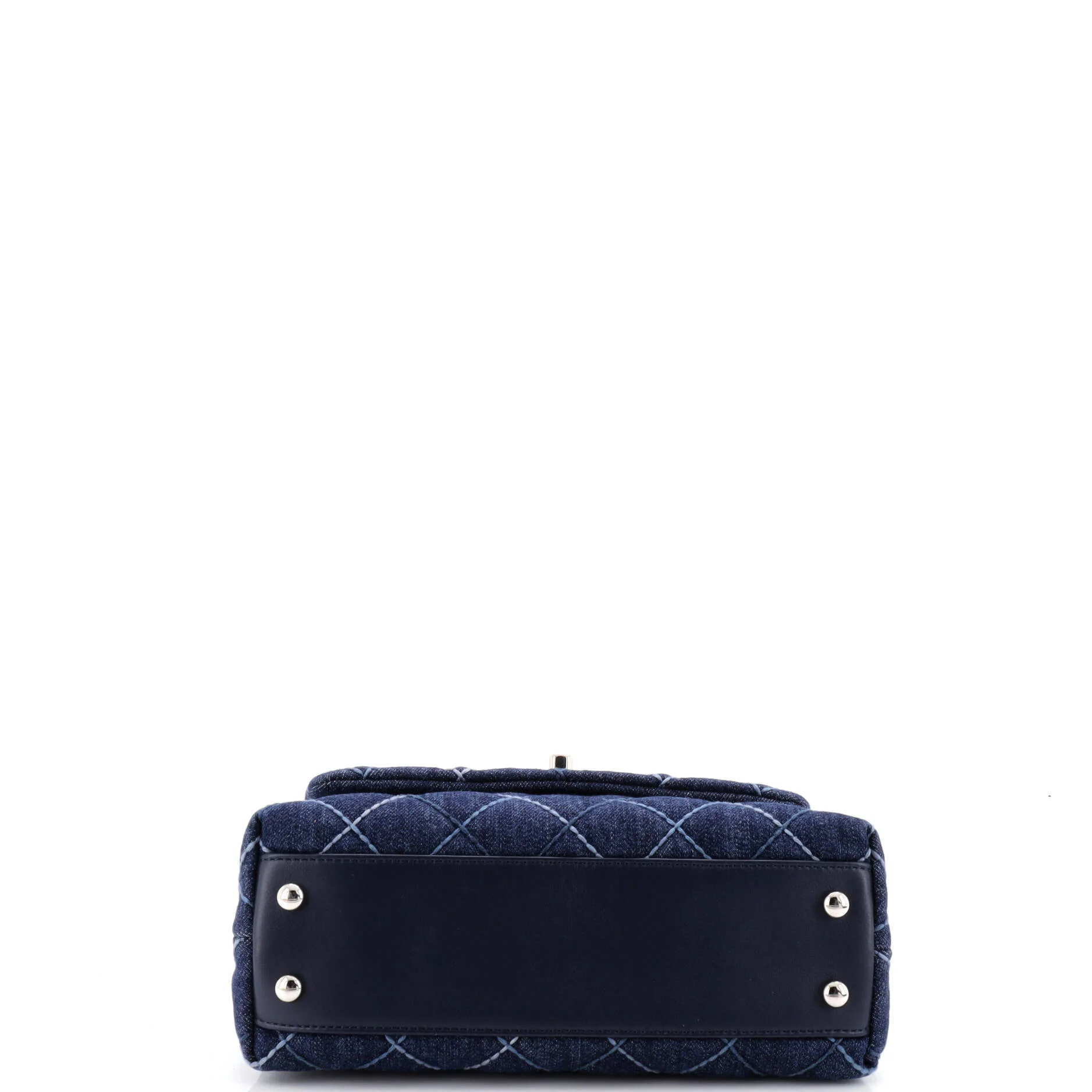 Coco Top Handle Bag Quilted Denim Mini - Image 4