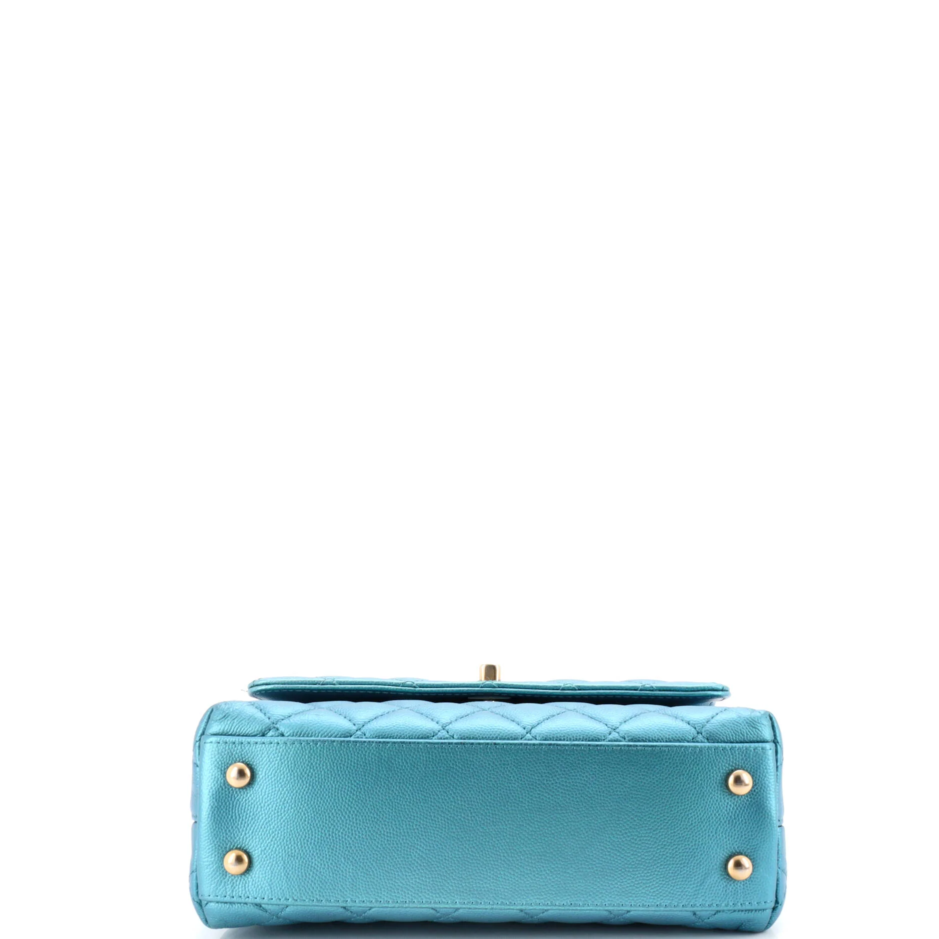Coco Top Handle Bag Quilted Iridescent Caviar Mini - Image 5
