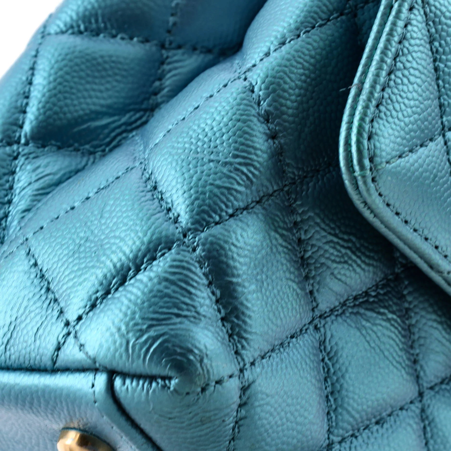 Coco Top Handle Bag Quilted Iridescent Caviar Mini - Image 7