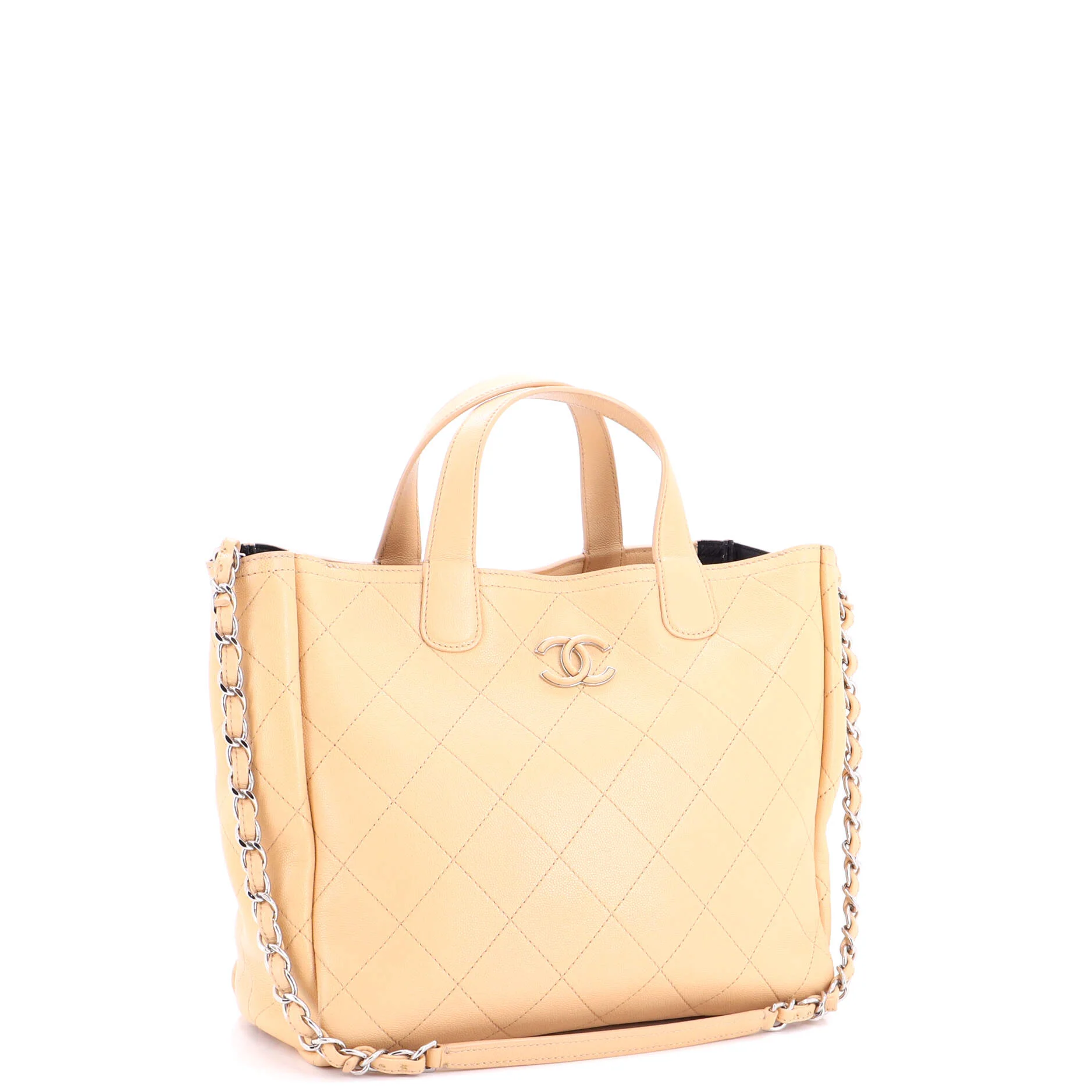 Covered CC Shopping Tote Stitched Caviar Medium - Image 3