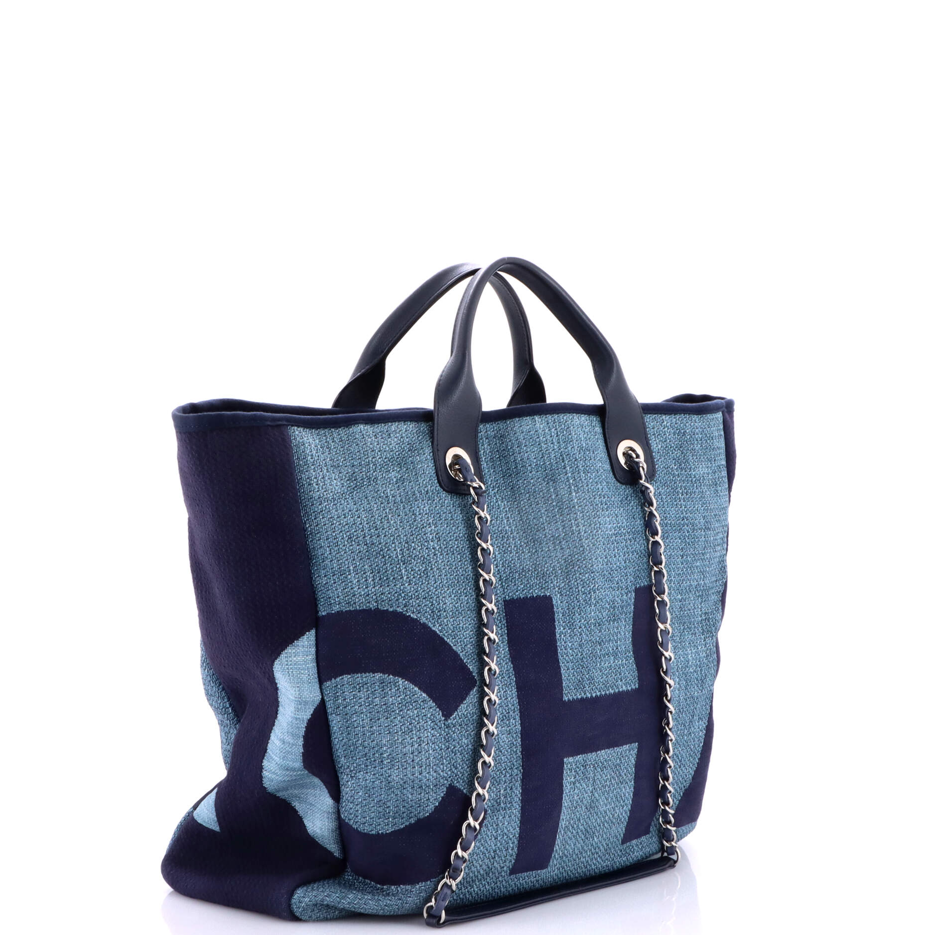 Deauville Logo Shopping Tote Printed Raffia Large - Image 2