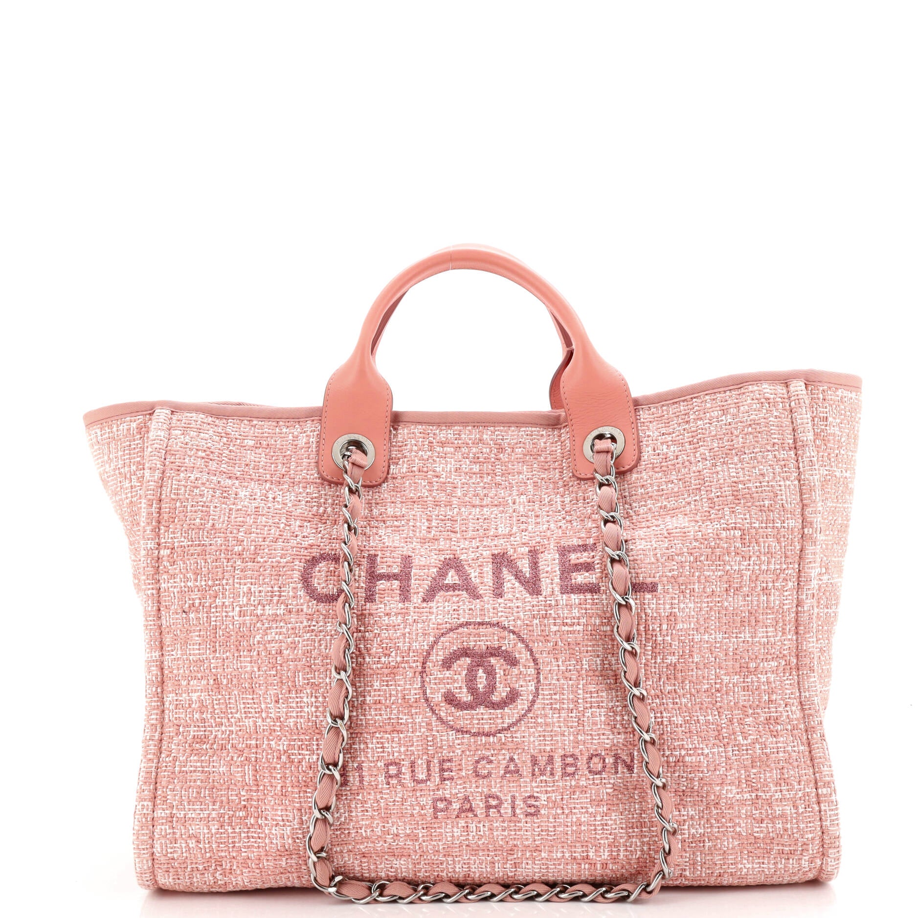 Deauville Tote Raffia with Glitter Detail Medium