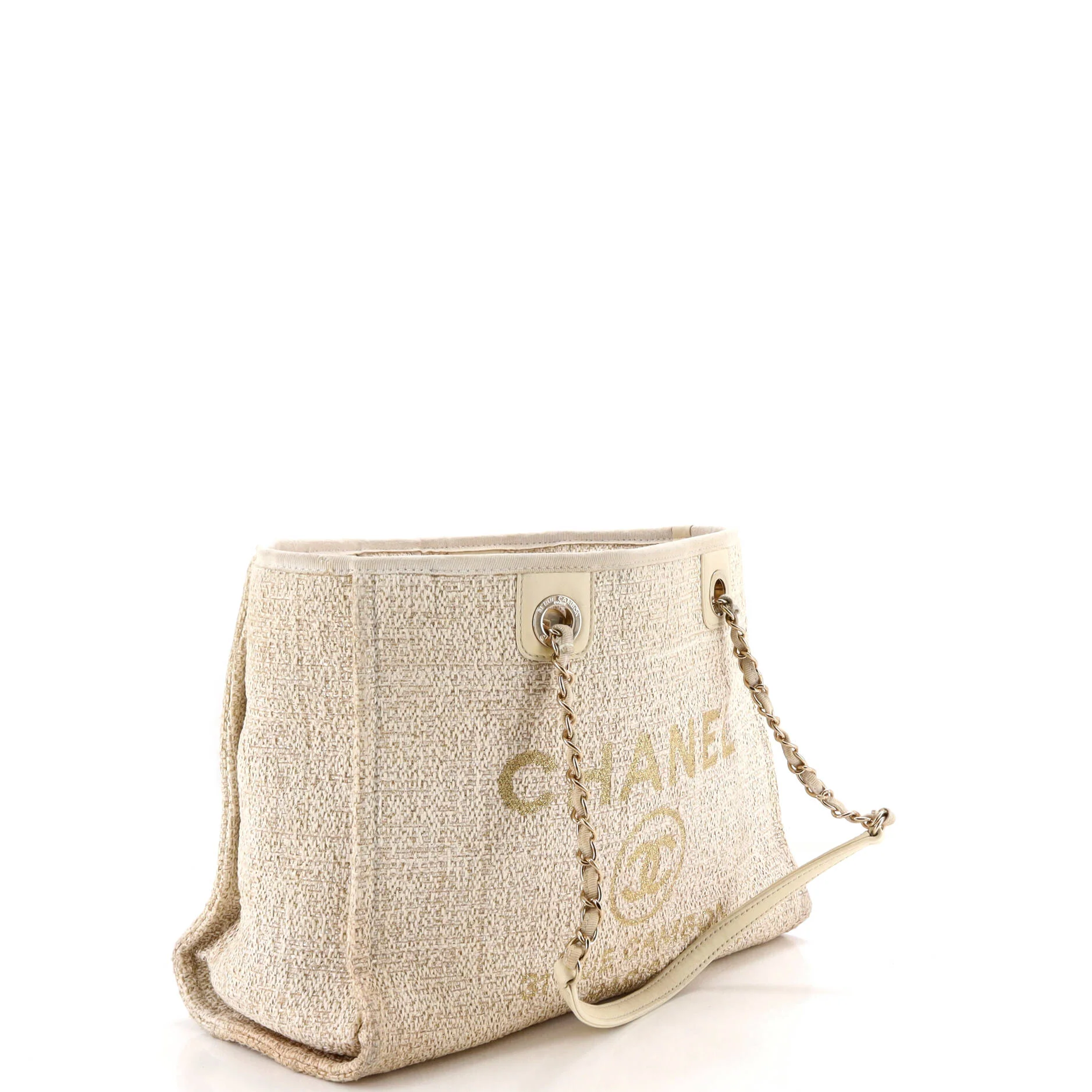Deauville Tote Raffia with Glitter Detail Small - Image 2