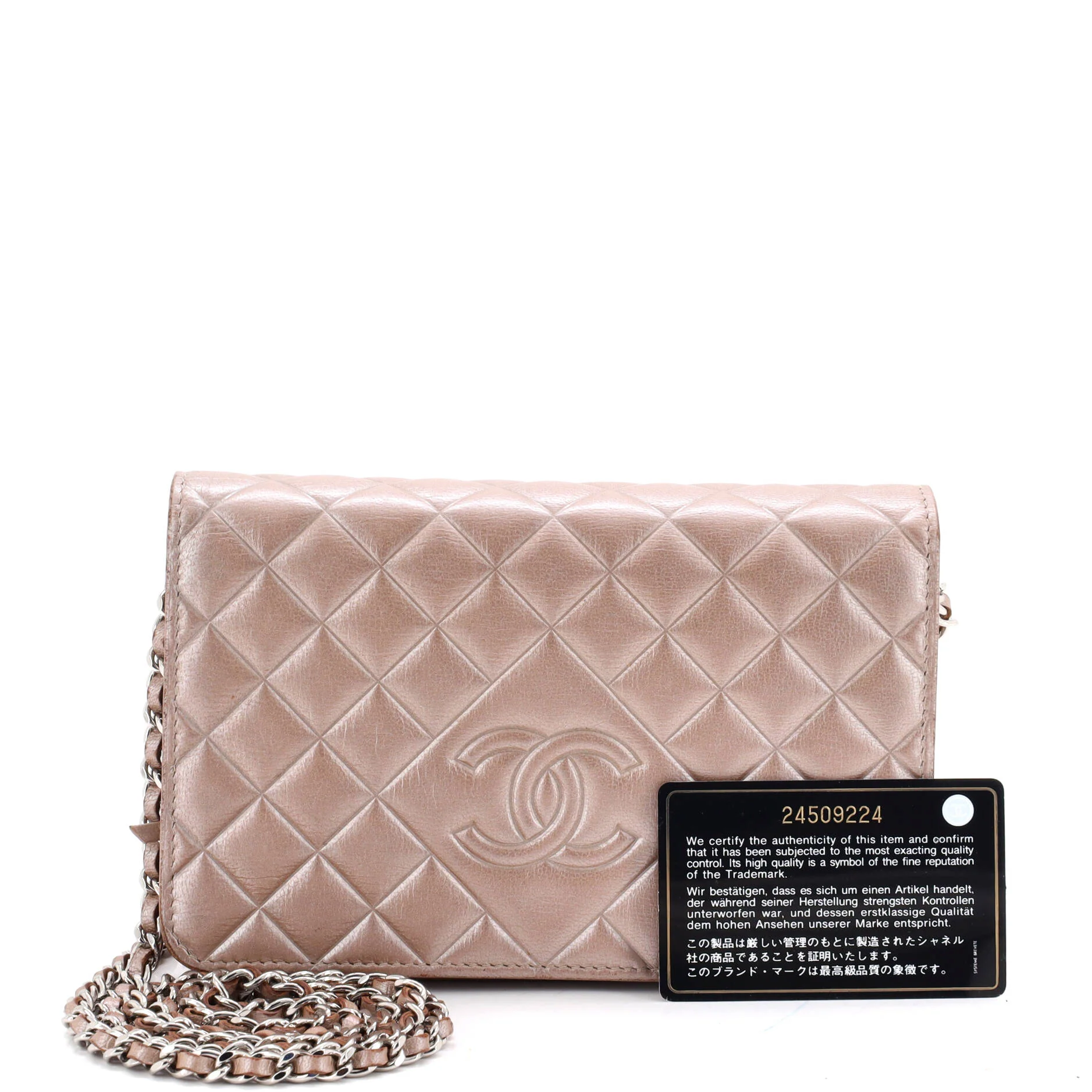 Diamond CC Wallet on Chain Quilted Lambskin - Image 2