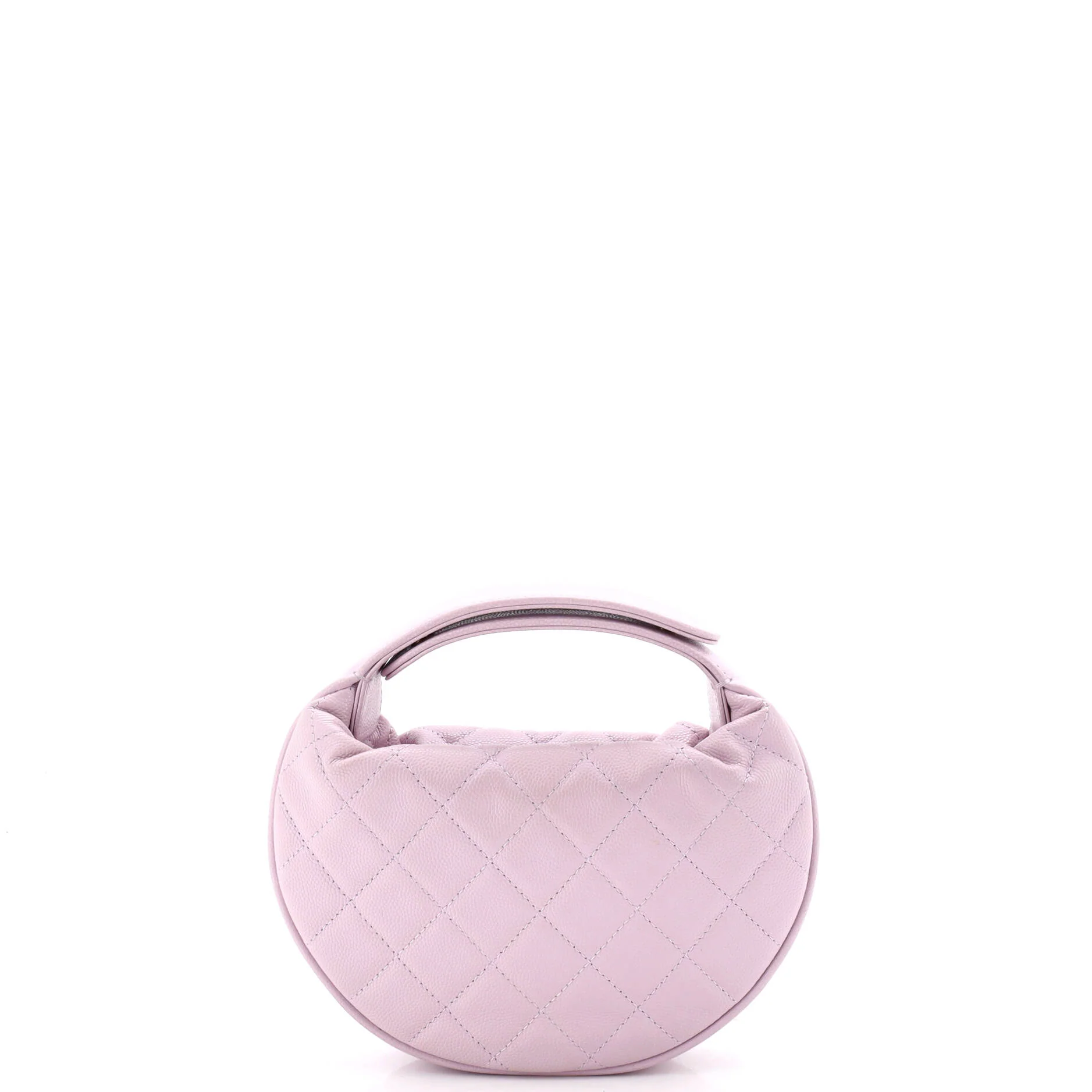 Double Chain Bow Hobo Pouch Quilted Caviar Mini - Image 3