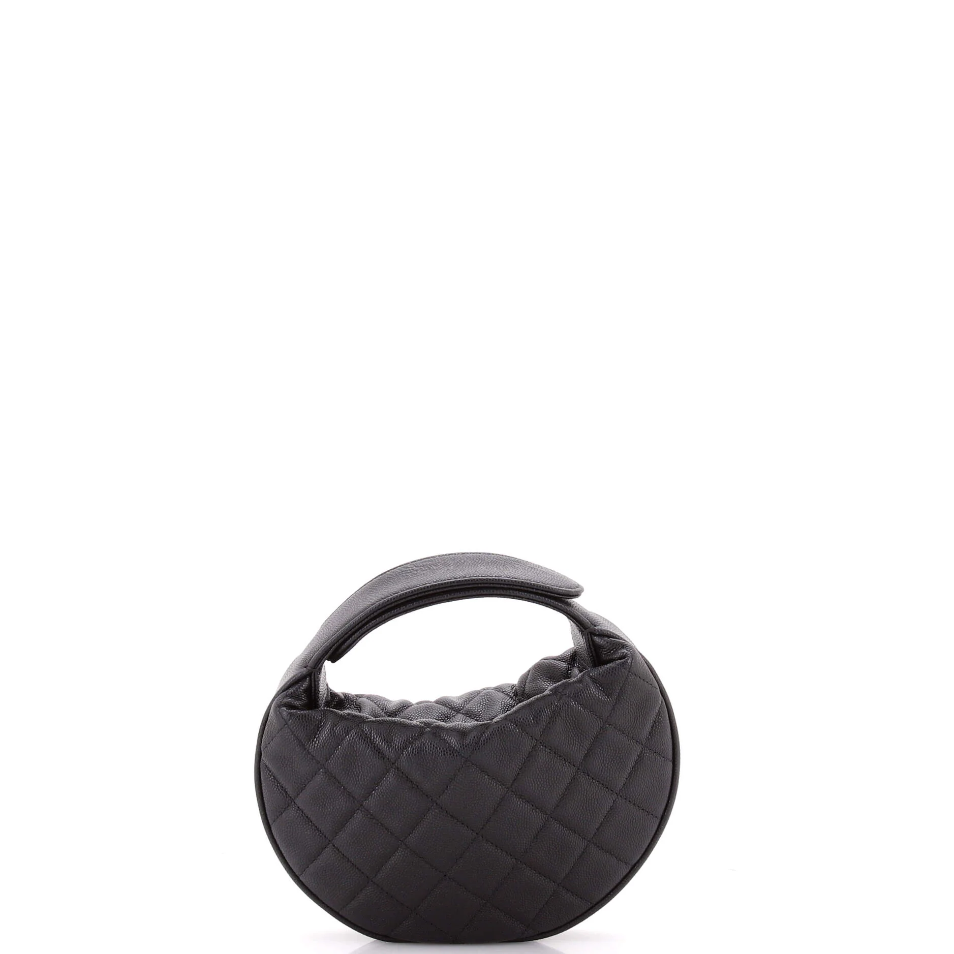 Double Chain Bow Hobo Pouch Quilted Caviar Mini - Image 3