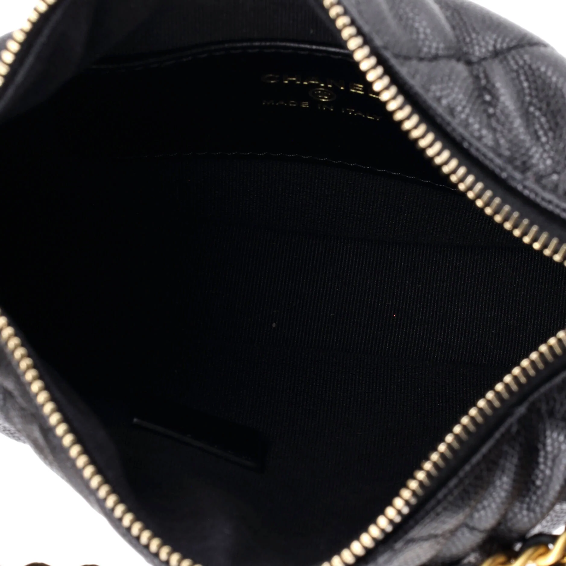 Double Chain Bow Hobo Pouch Quilted Caviar Mini - Image 5