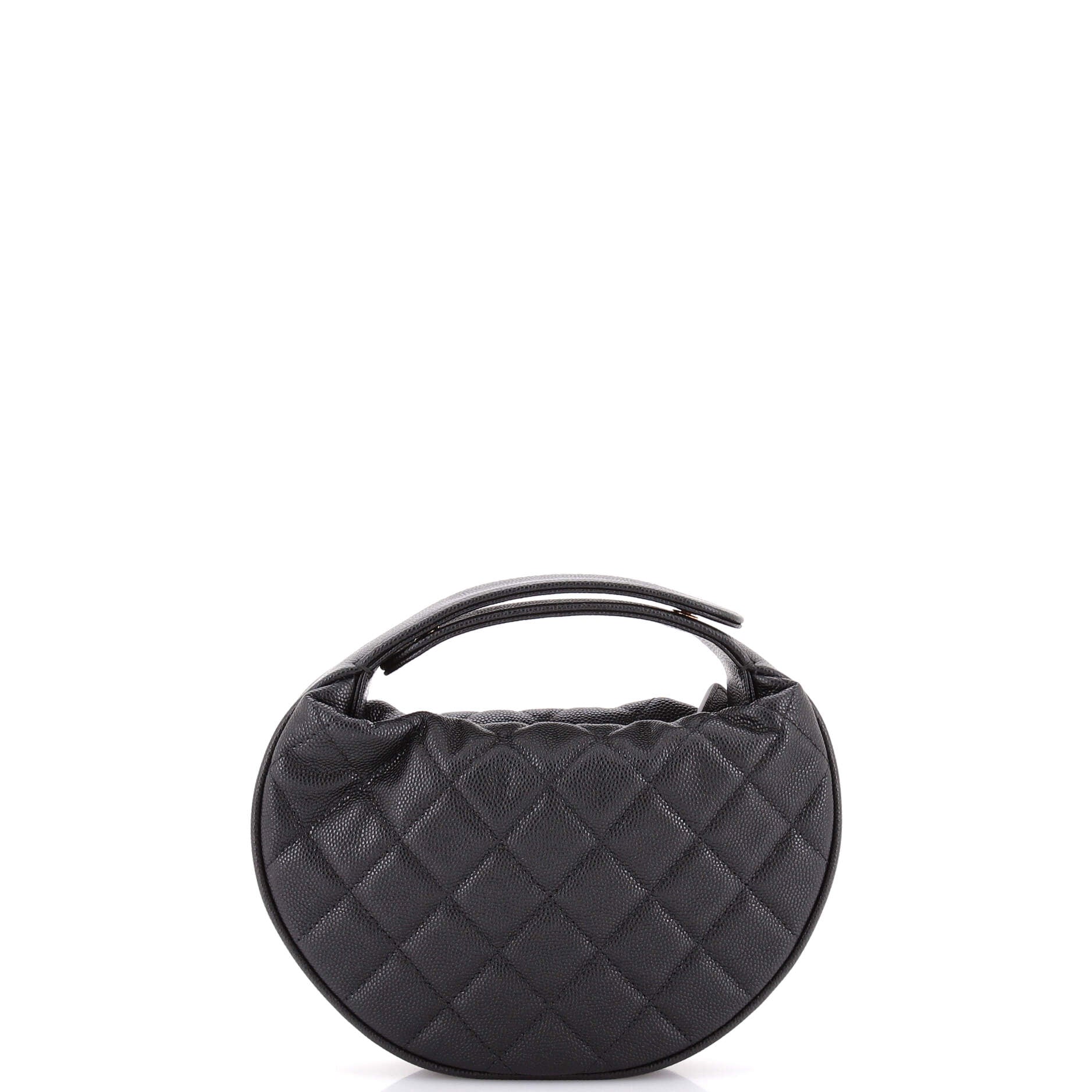 Double Chain Bow Hobo Pouch Quilted Caviar Mini - Image 3