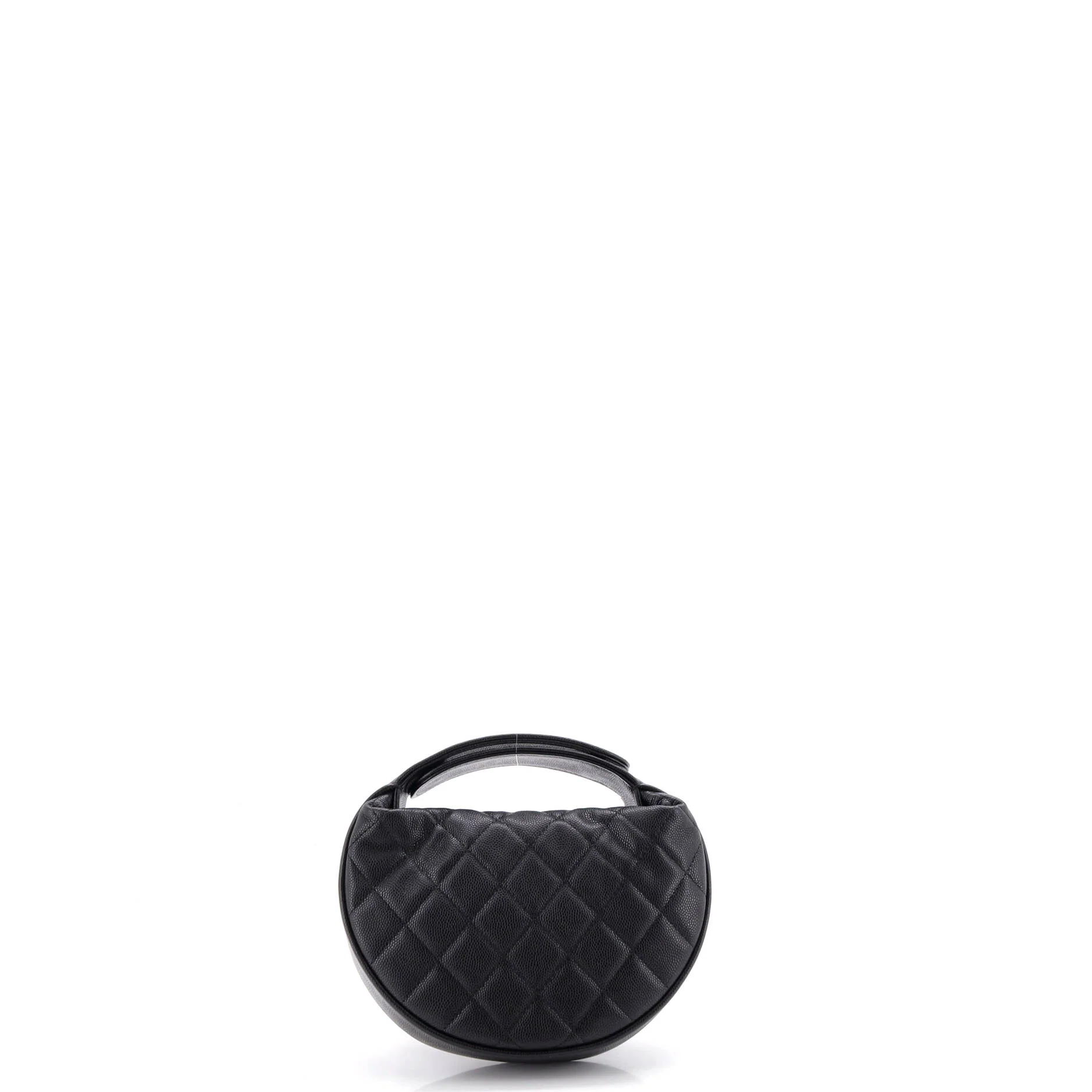 Double Chain Bow Hobo Pouch Quilted Caviar Mini - Image 3