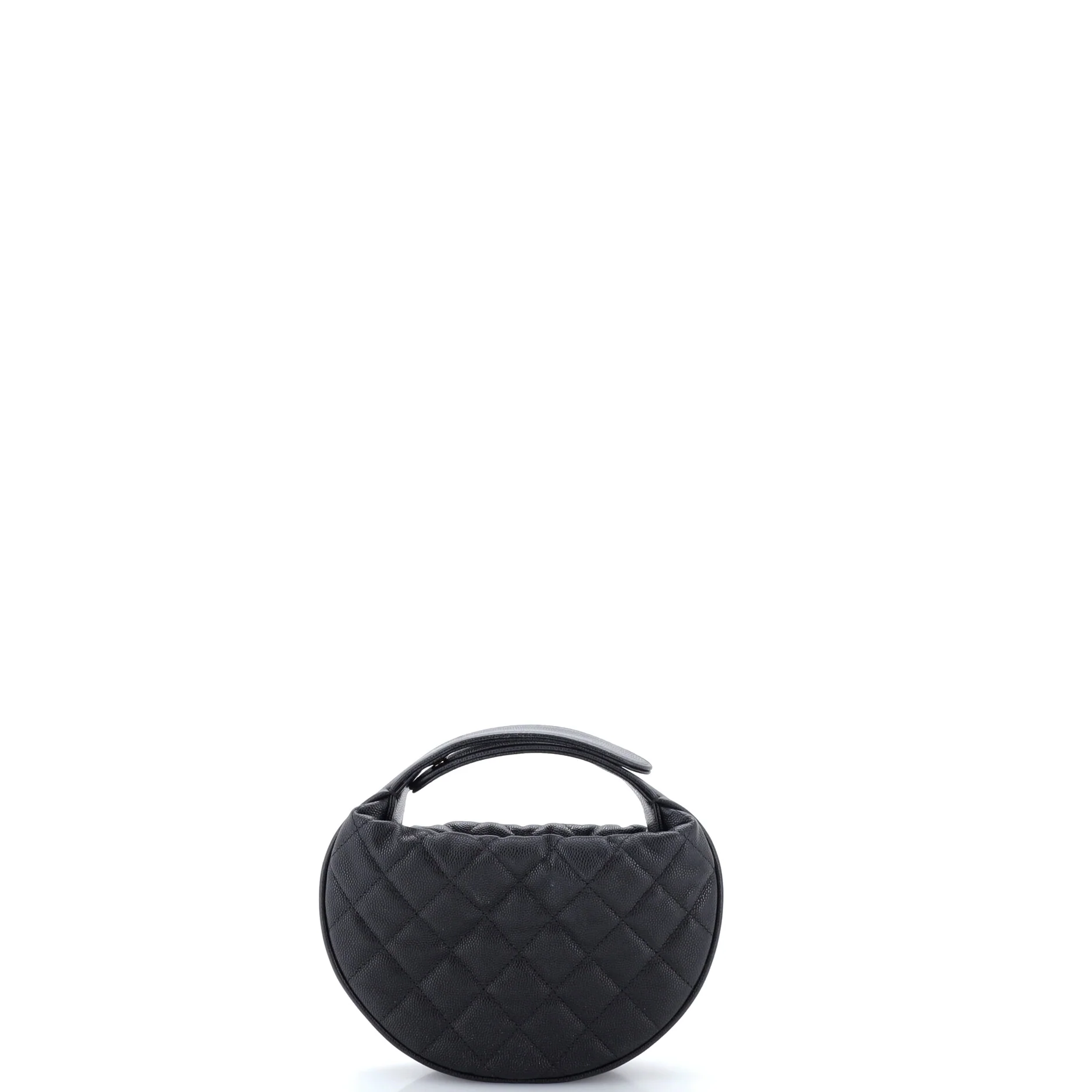 Double Chain Bow Hobo Pouch Quilted Caviar Mini - Image 3