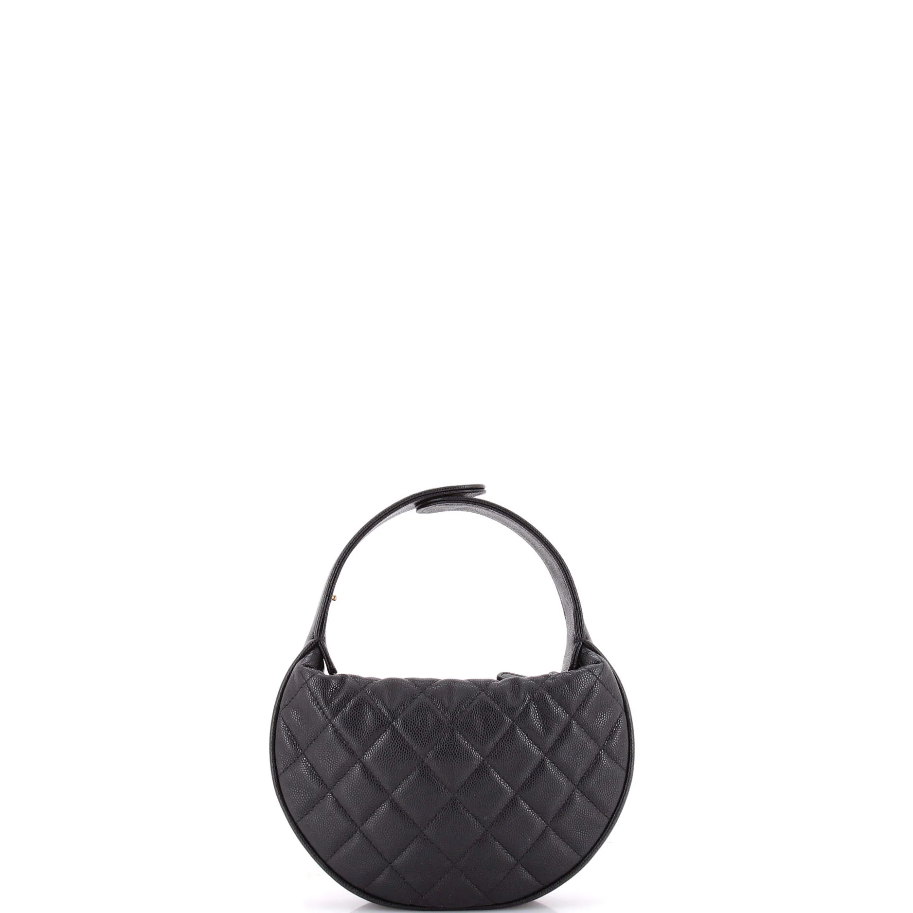 Double Chain Bow Hobo Pouch Quilted Caviar Mini - Image 3