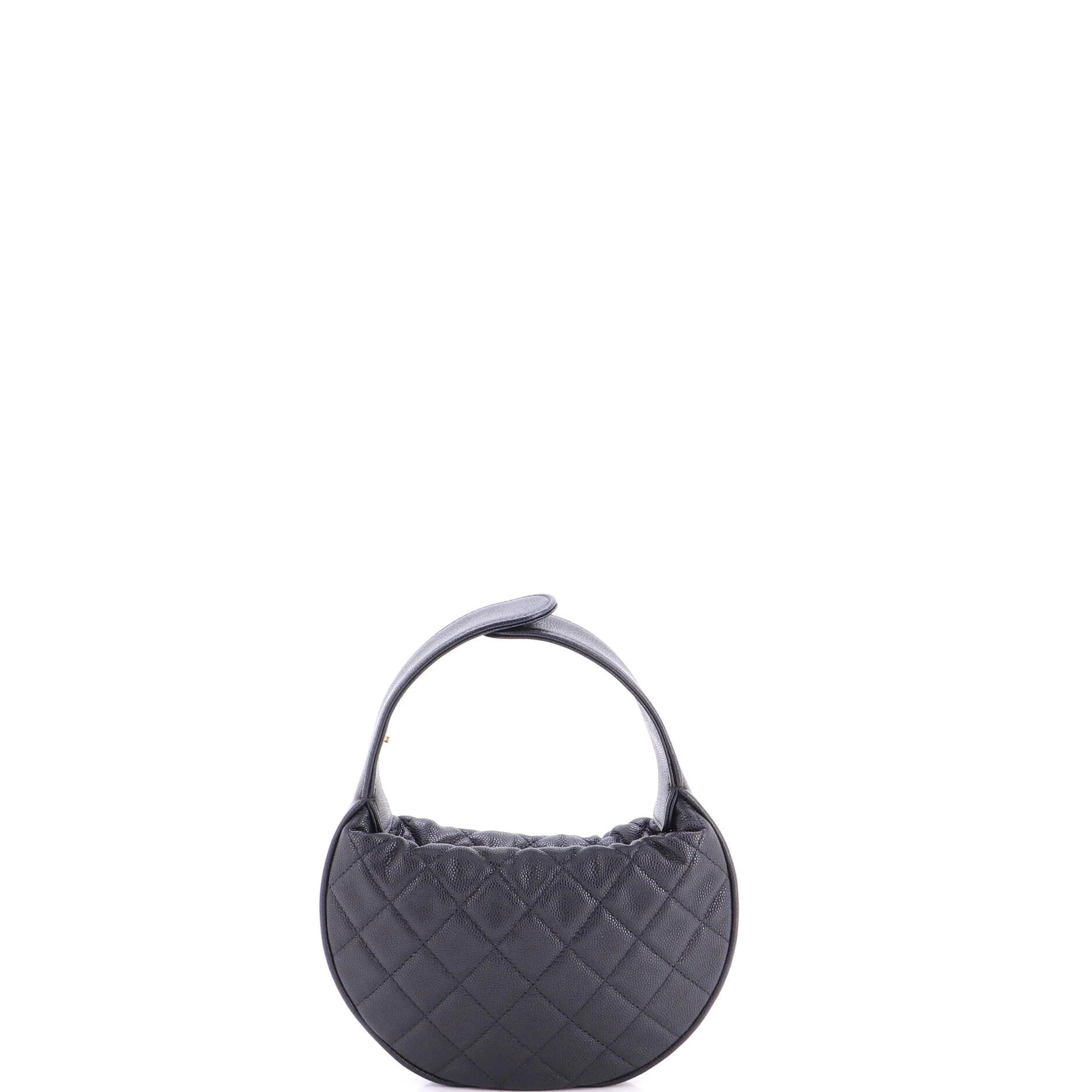 Double Chain Bow Hobo Pouch Quilted Caviar Mini - Image 4