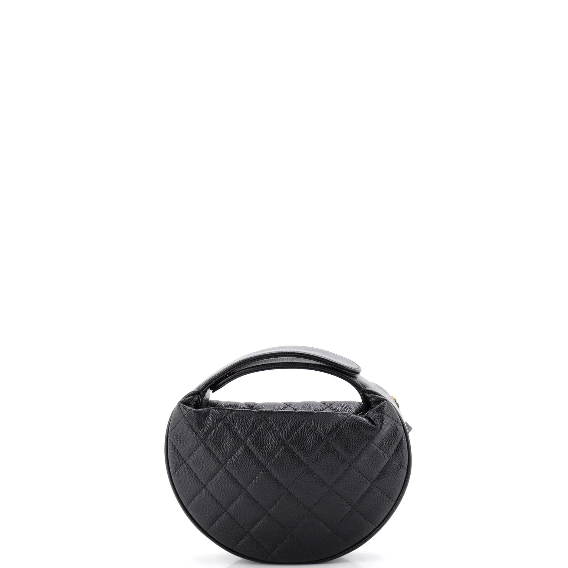 Double Chain Bow Hobo Pouch Quilted Caviar Mini - Image 3