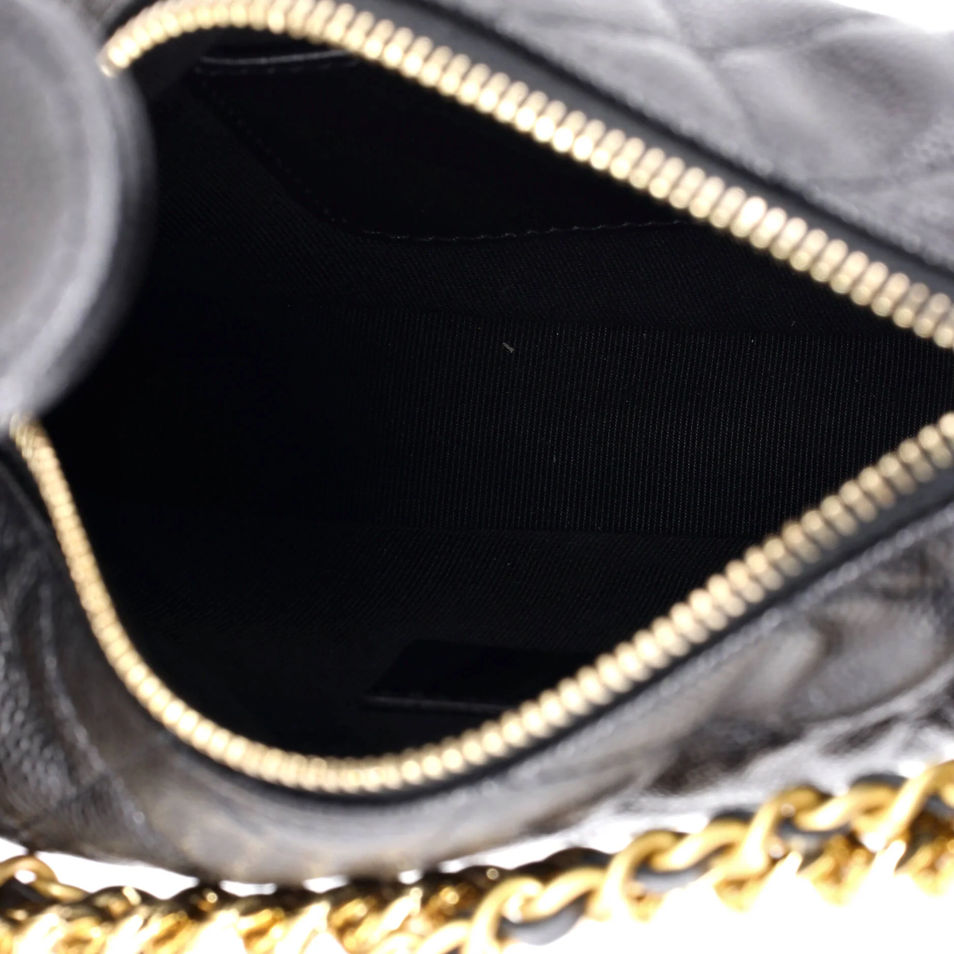 Double Chain Bow Hobo Pouch Quilted Caviar Mini - Image 5
