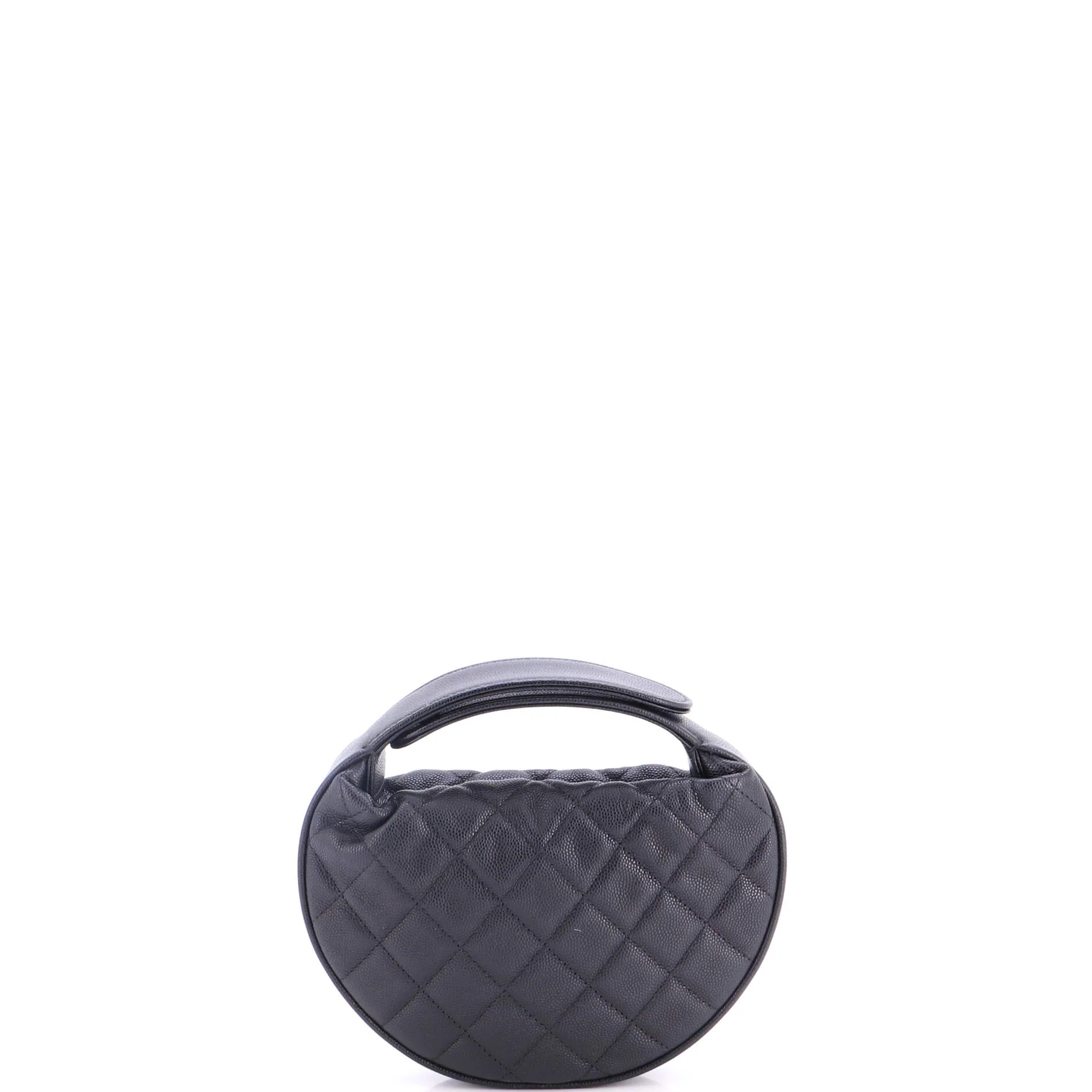Double Chain Bow Hobo Pouch Quilted Caviar Mini - Image 3