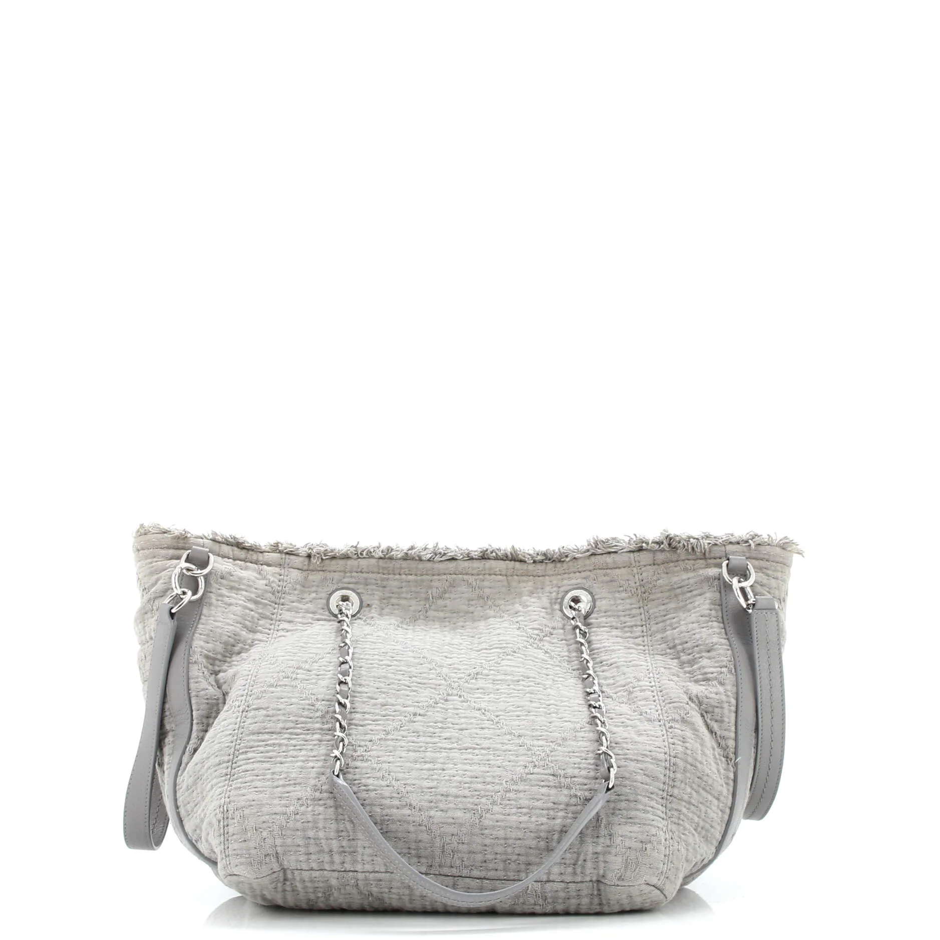 Double Face Deauville Tote Fringe Quilted Canvas Small - Image 3