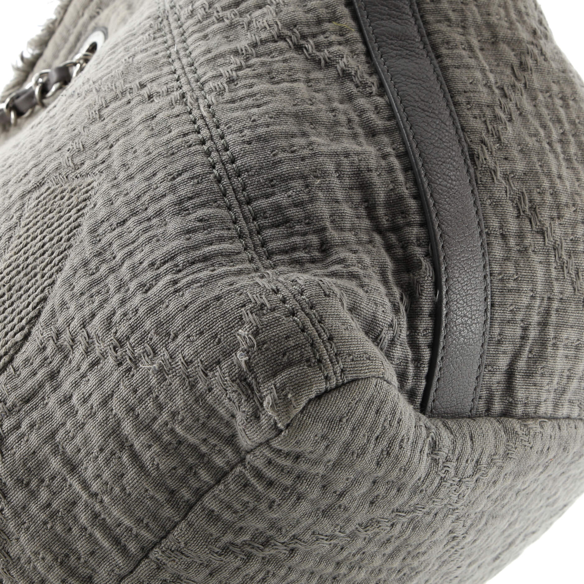 Double Face Deauville Tote Fringe Quilted Canvas Small - Image 6