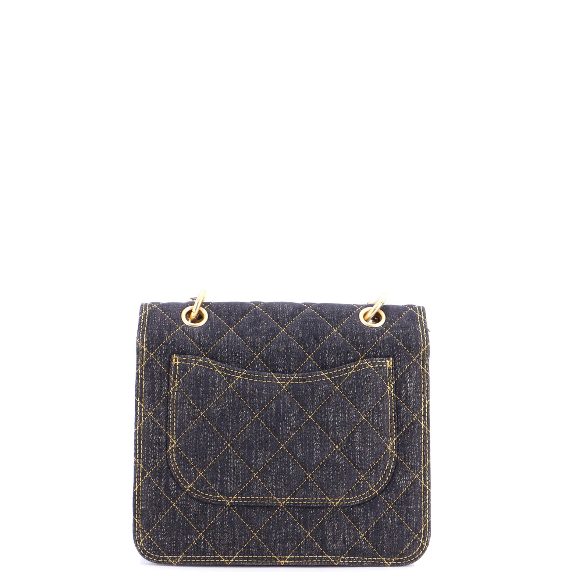 Double You CC Flap Bag Quilted Denim Medium - Image 3