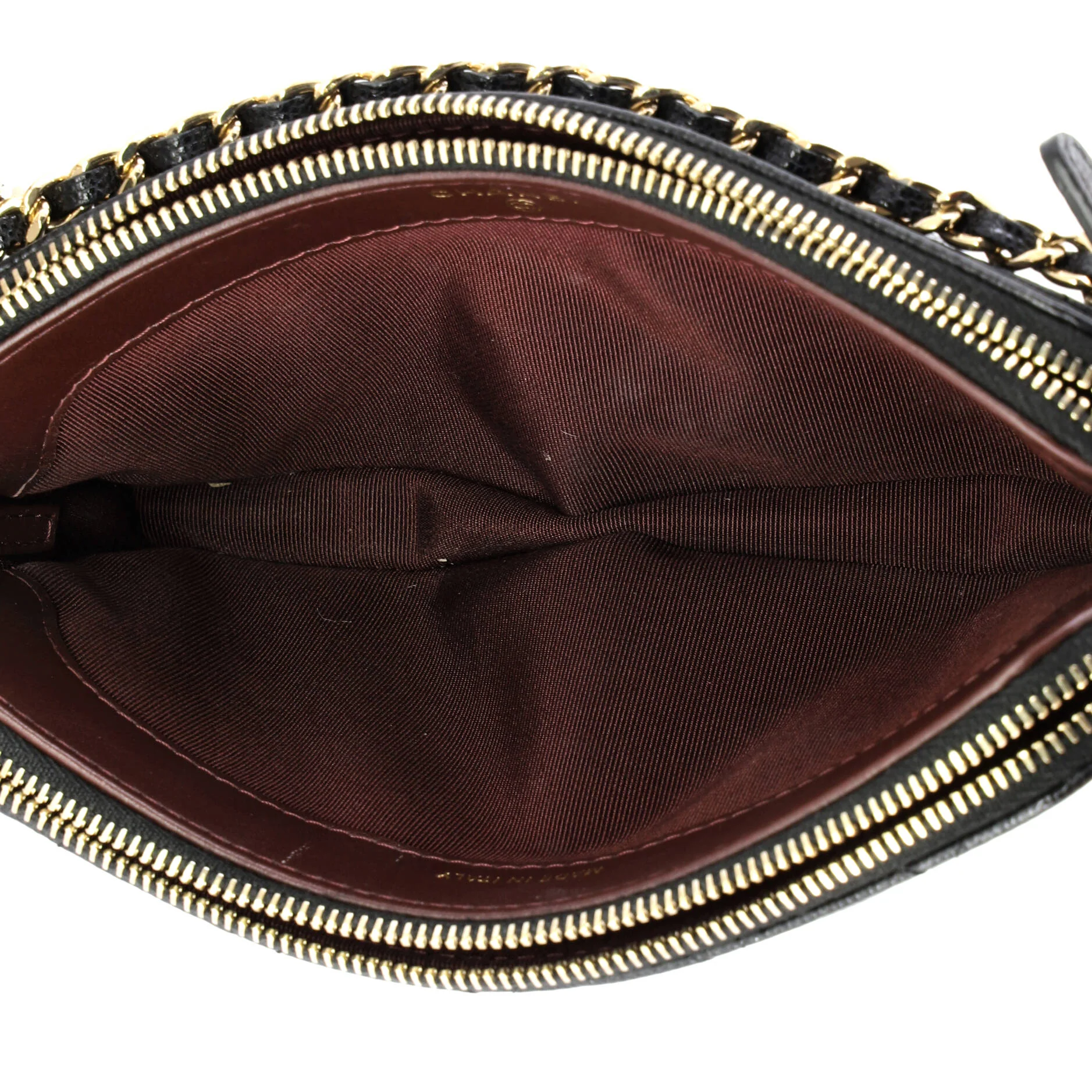 Double Zip Clutch with Chain Quilted Caviar - Image 6