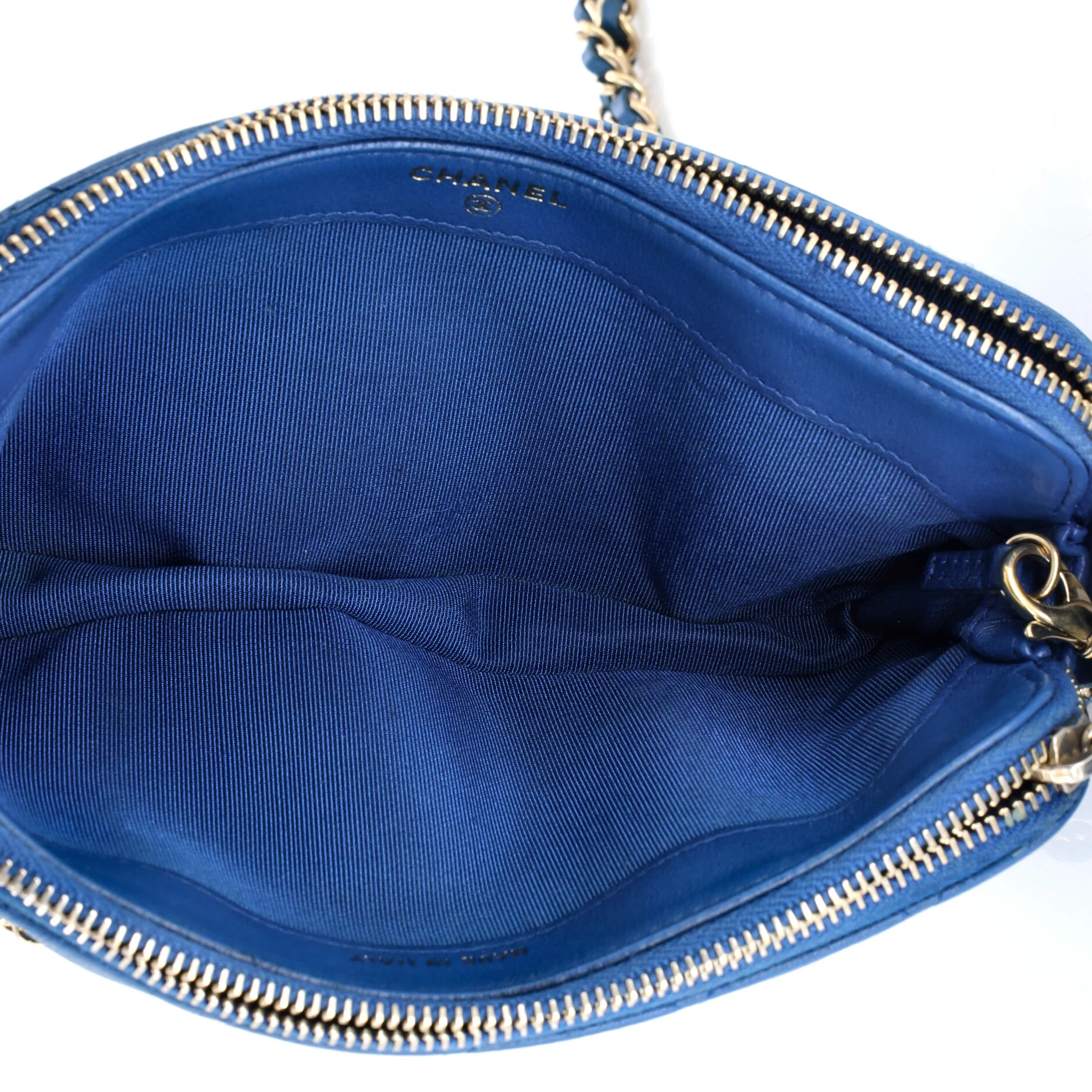Double Zip Clutch with Chain Quilted Lambskin - Image 5