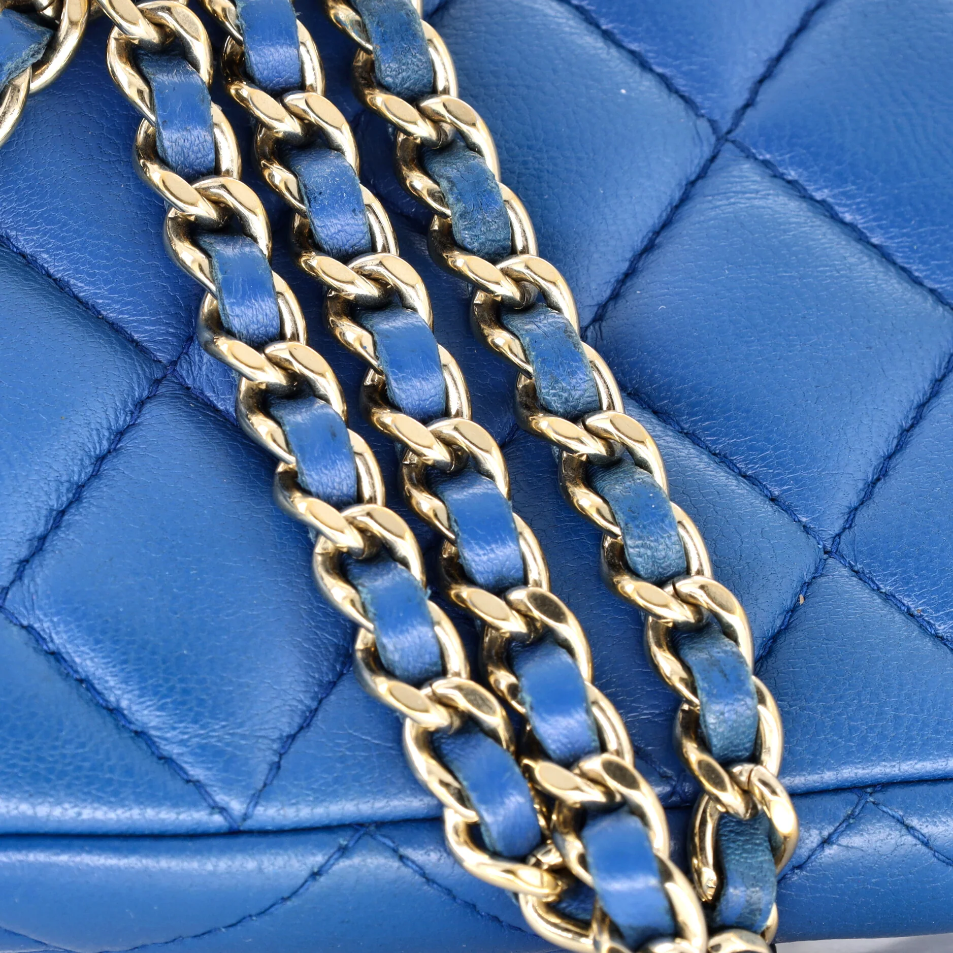 Double Zip Clutch with Chain Quilted Lambskin - Image 6